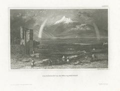 Mount Ararat from the Heights near Erivan, Antique View with Rainbow, circa 1850