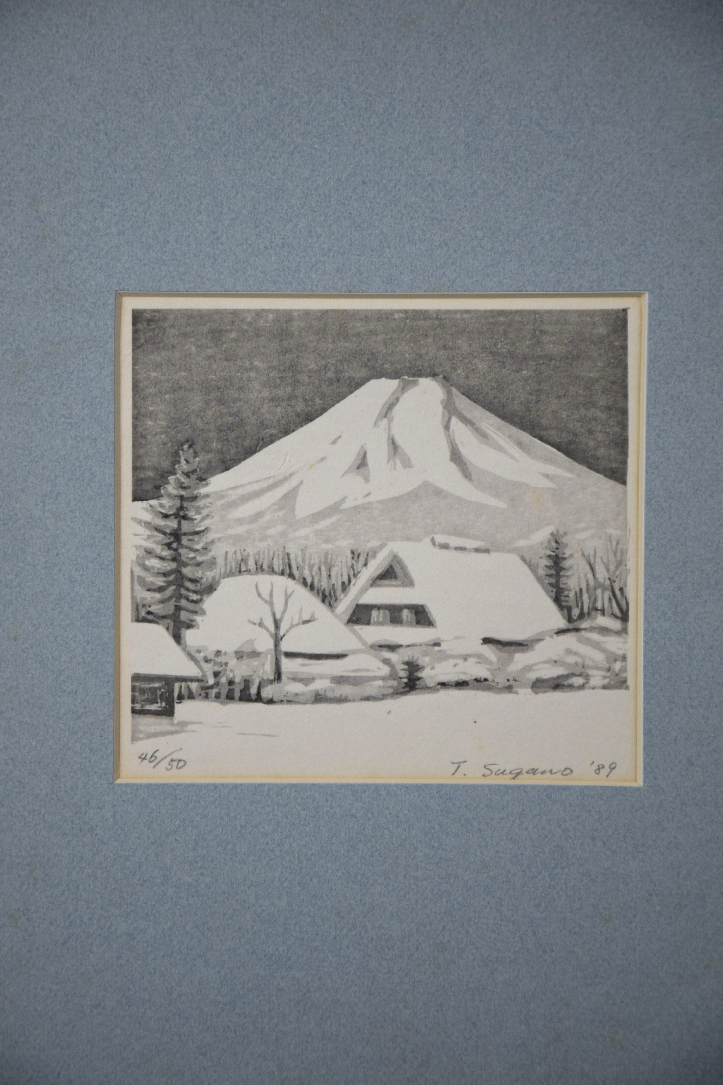 Mount Fuji Traditional Japanese Woodblock Print 46/50 For Sale 5