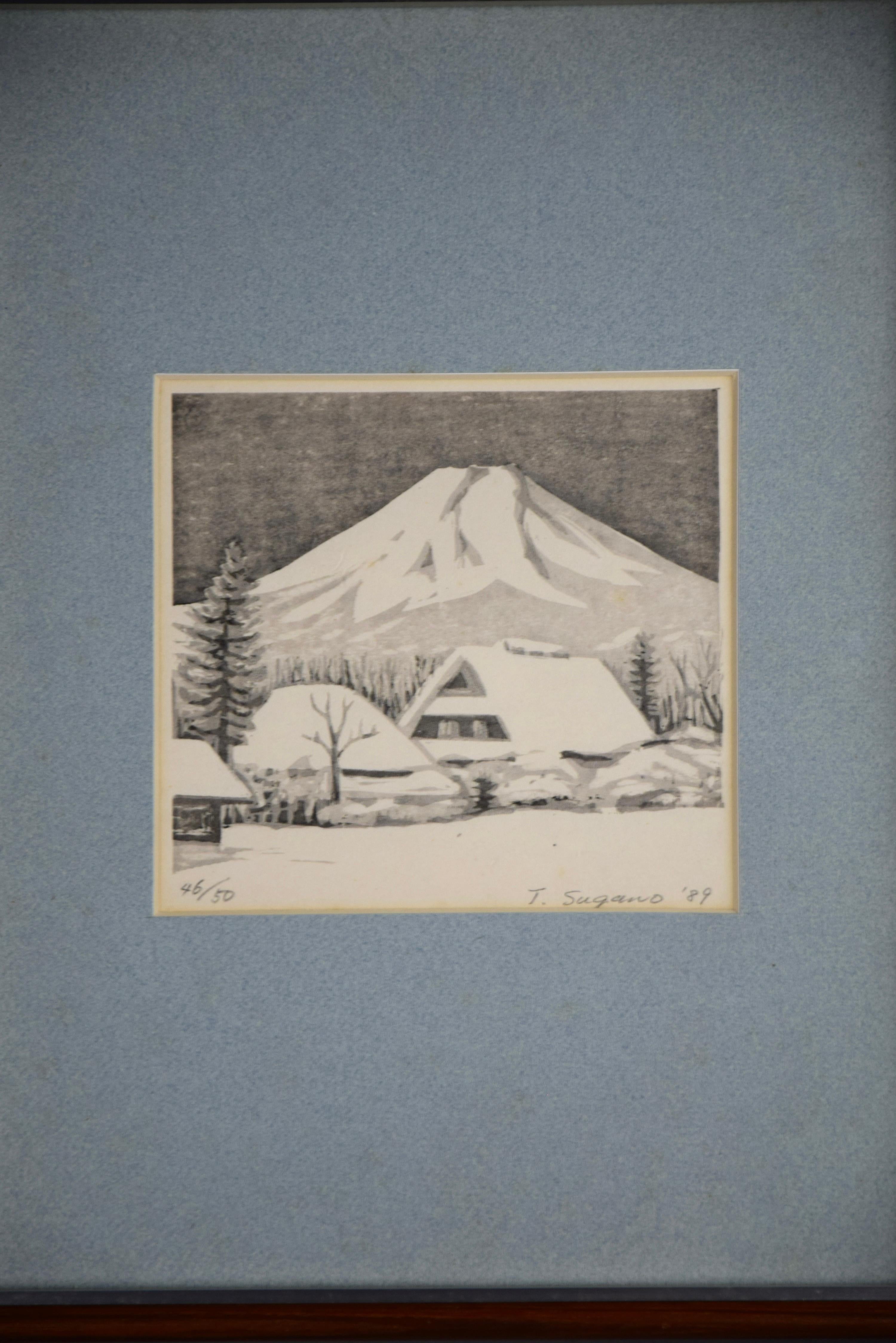 Mount Fuji Traditional Japanese Woodblock Print 46/50 For Sale 1
