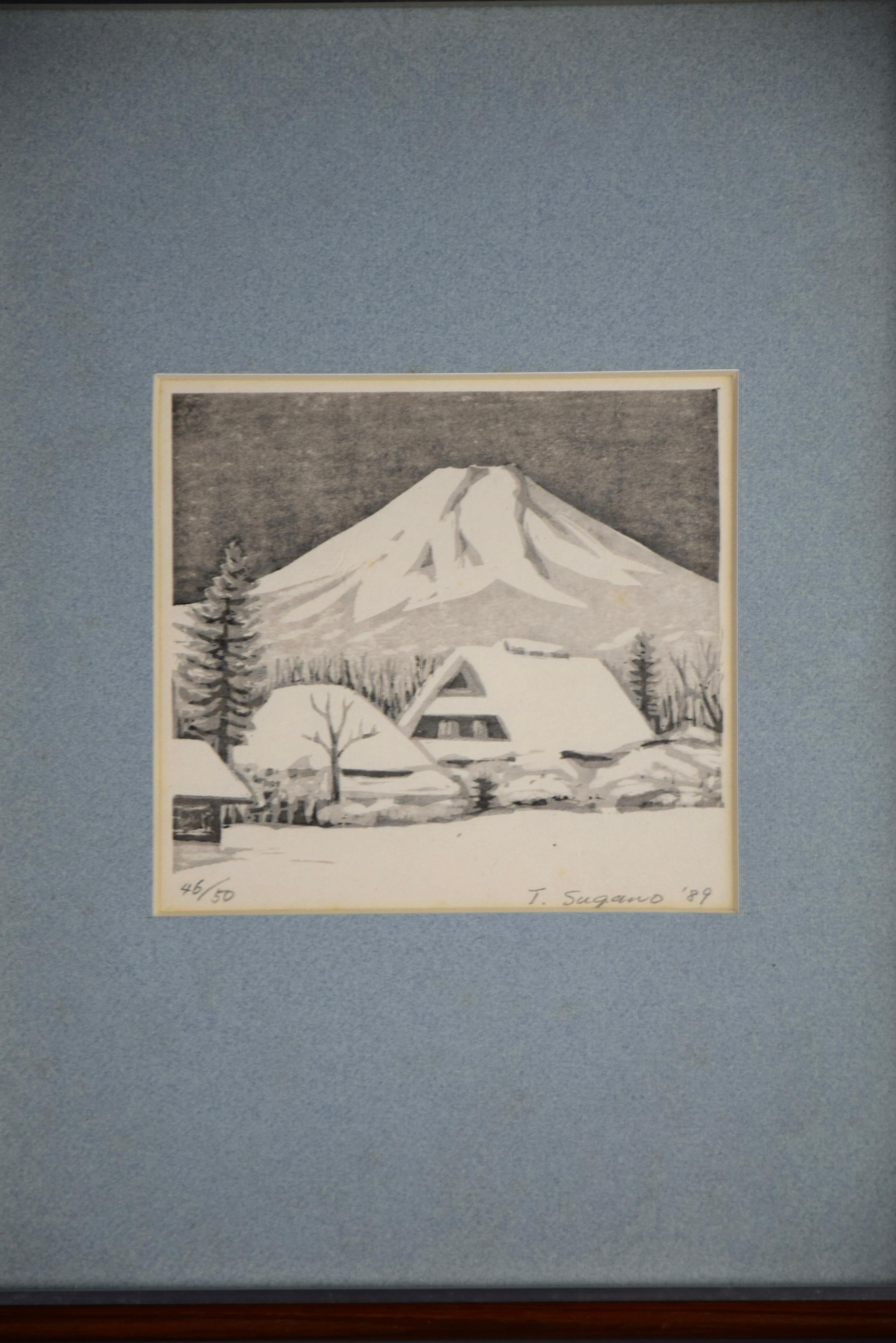 Traditioneller japanischer Holzschnitt-Druck 46/50 von Fuji (Ende des 20. Jahrhunderts) im Angebot
