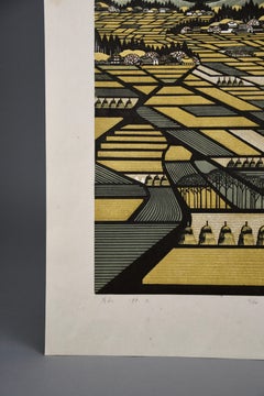 Grabado en madera de edición limitada firmado por Ray Morimura sobre el monte Gassan