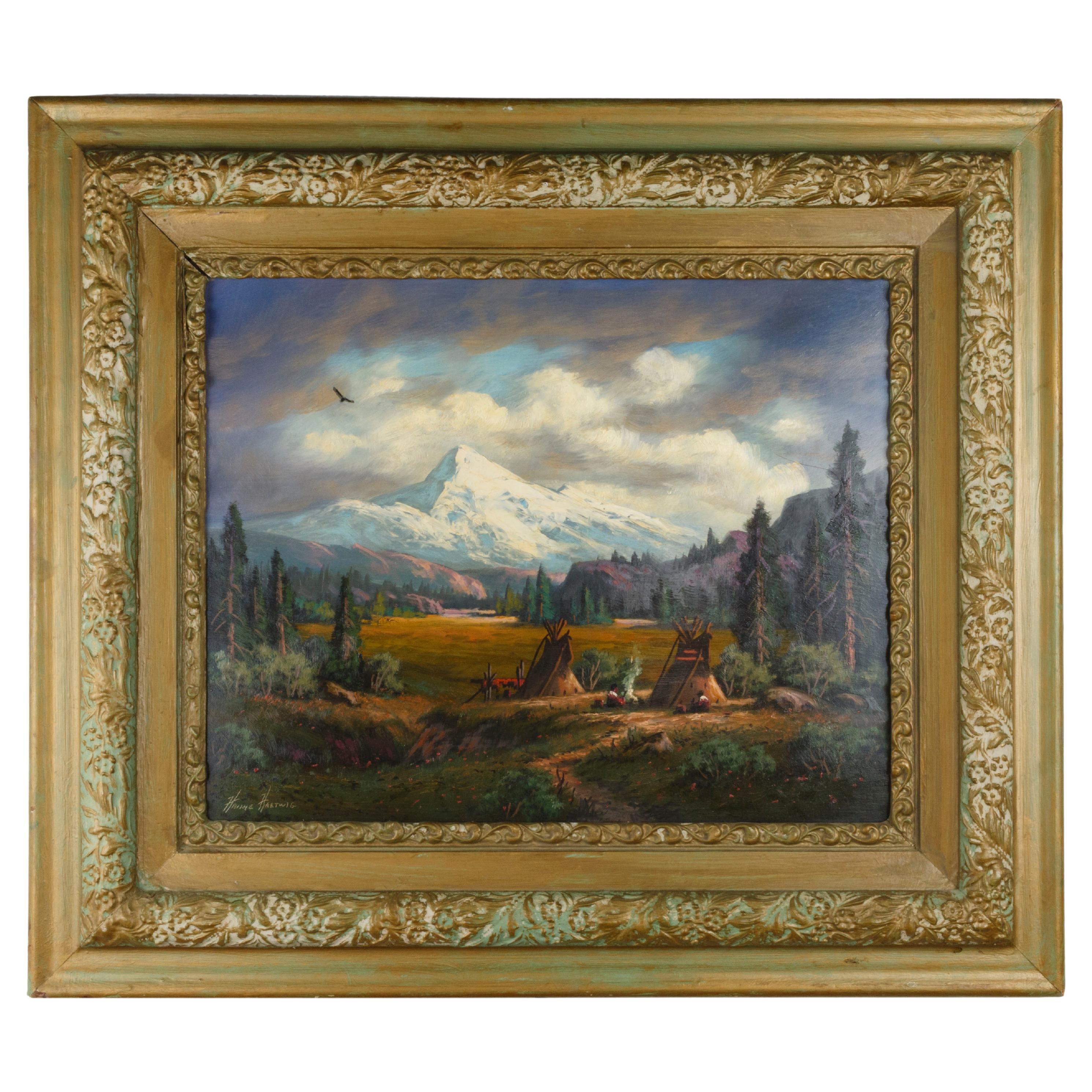 "Mount Hood" Original Painting by Heinie Hartwig For Sale