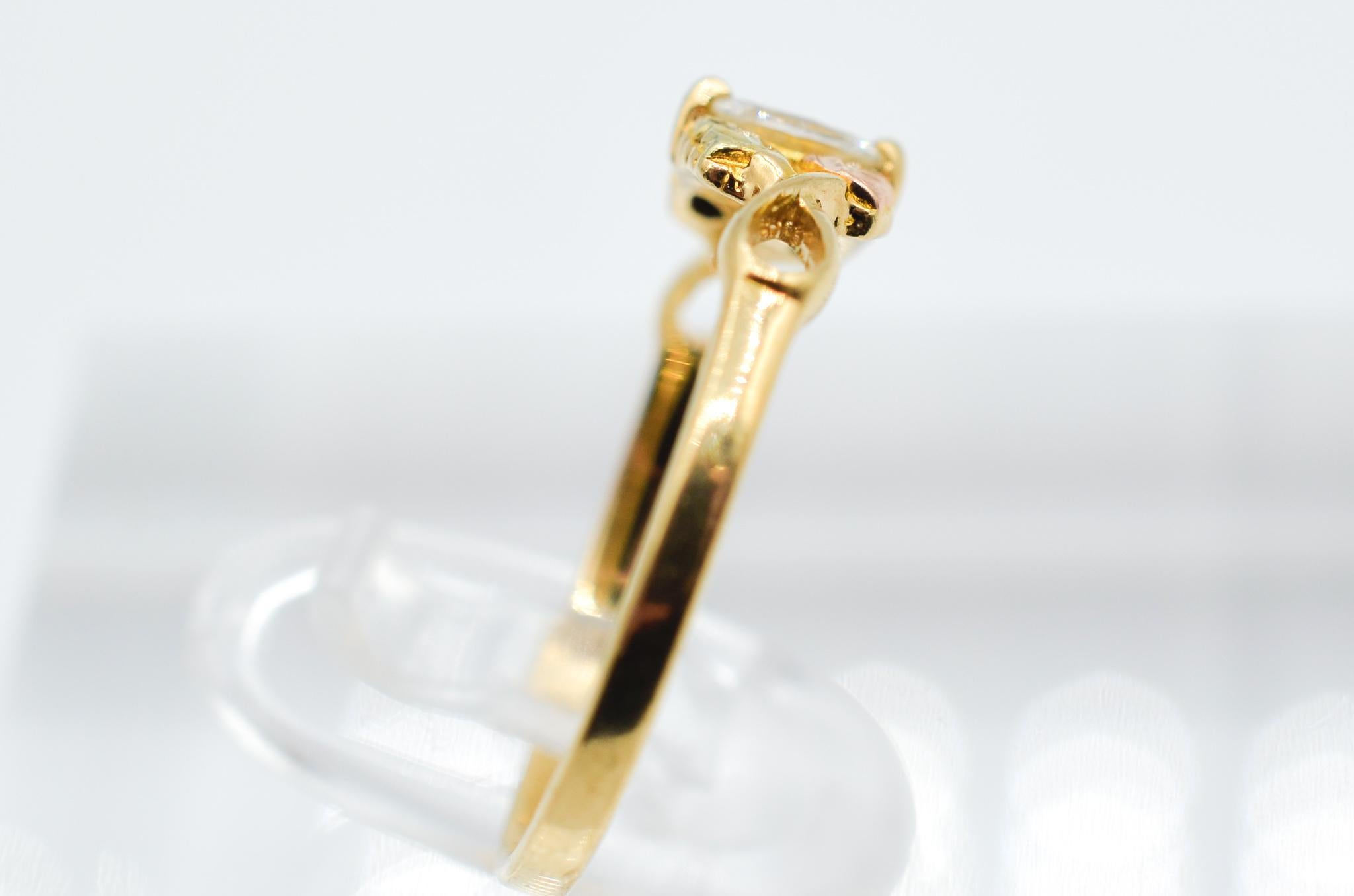 Mount Rushmore Jewelry 10K/12K Schwarze Hügel Gold Marquise Diamantring (Marquiseschliff)