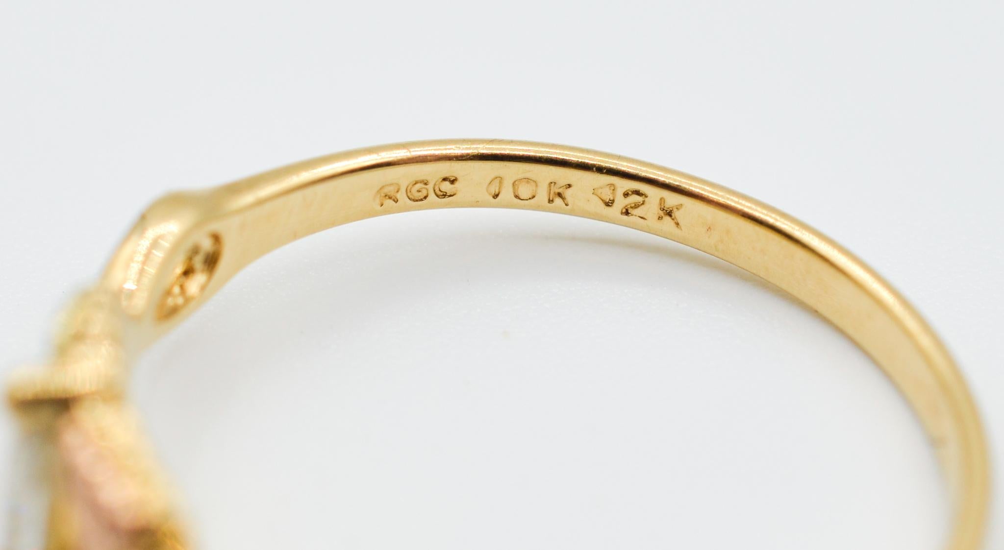 Mount Rushmore Jewelry 10K/12K Schwarze Hügel Gold Marquise Diamantring 1