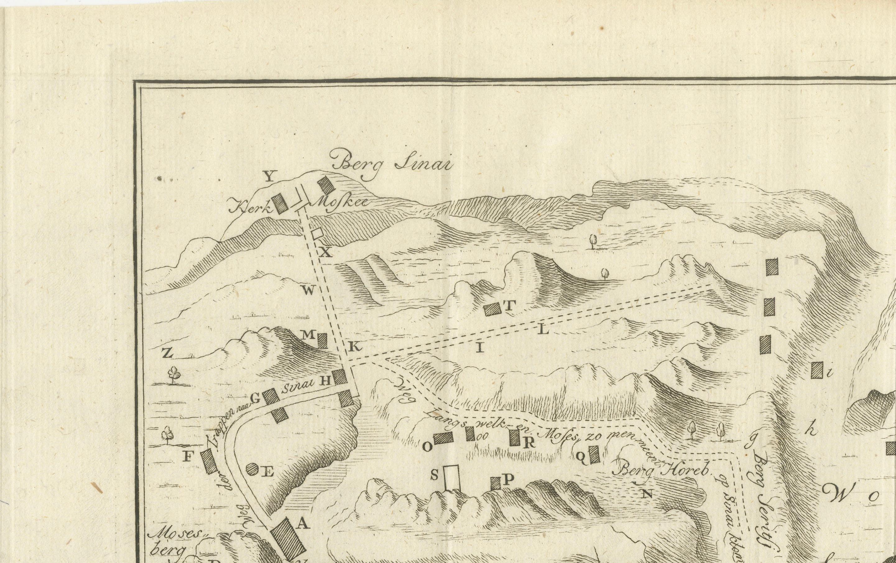 Monte Sinaí y Santa Catalina - Mapa antiguo de los monasterios del Sinaí, 1776 Holandés en venta