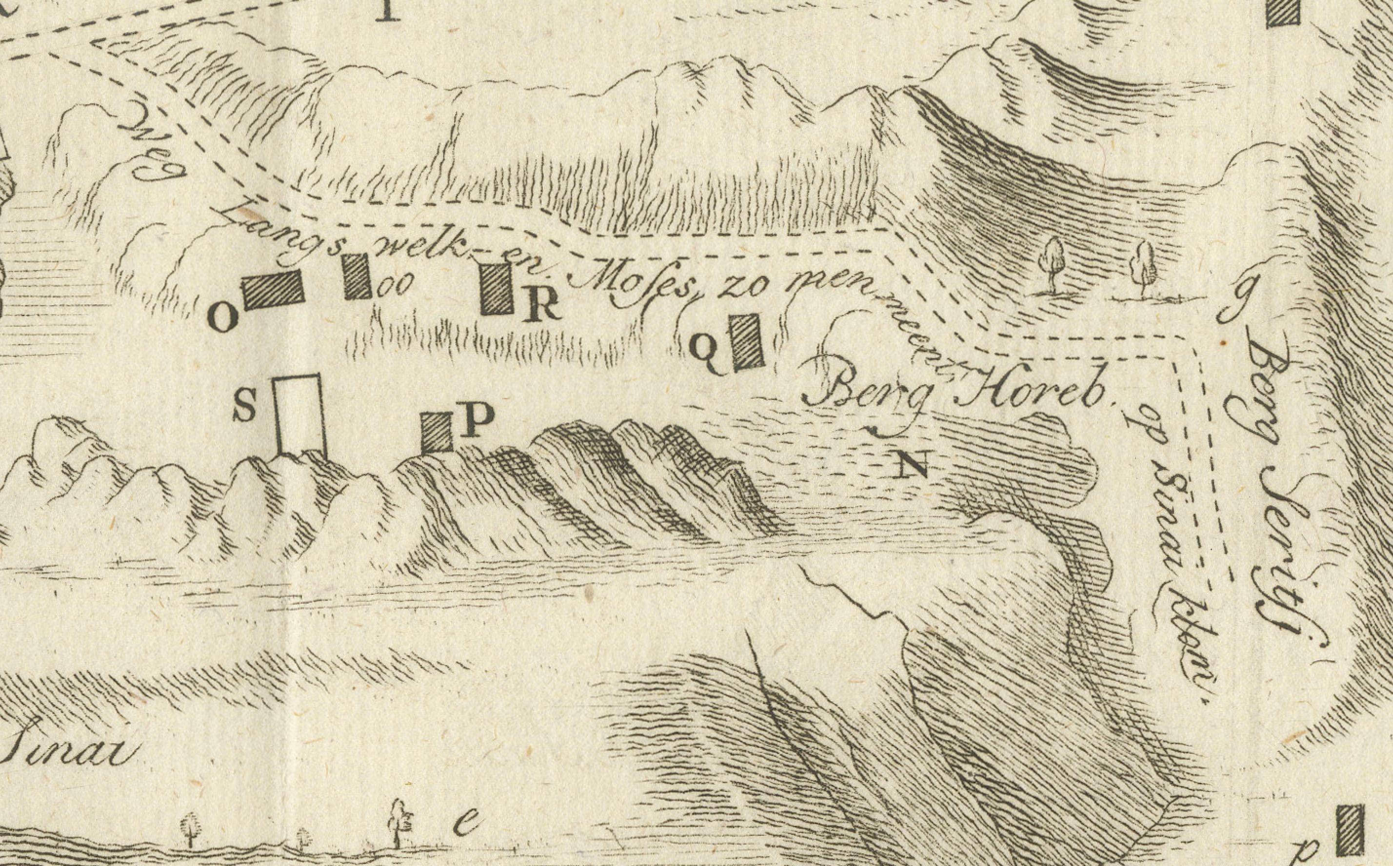 Monte Sinaí y Santa Catalina - Mapa antiguo de los monasterios del Sinaí, 1776 Papel en venta