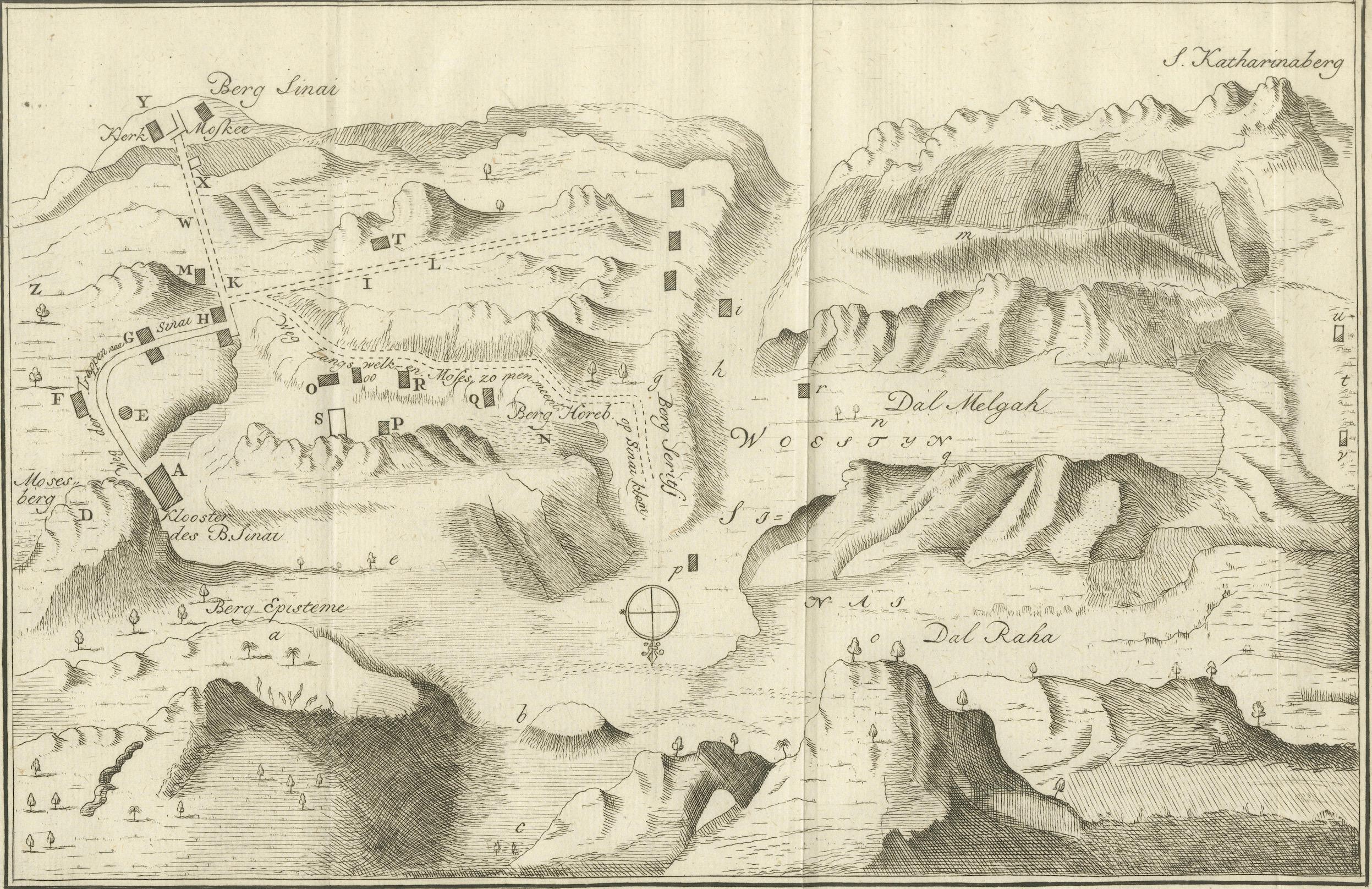 Monte Sinaí y Santa Catalina - Mapa antiguo de los monasterios del Sinaí, 1776 en venta 1