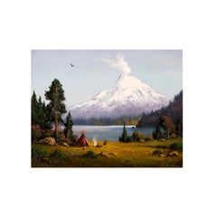 Mount St Helens Long Ago Peinture à l'huile originale de Heinie Hartwig