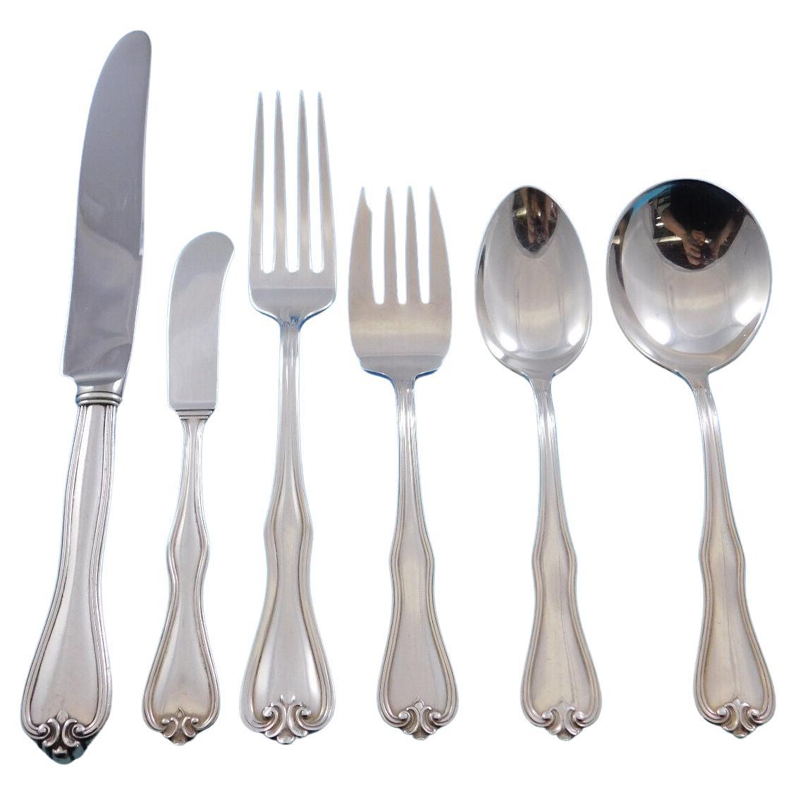 Mount Vernon by Watson Sterling Silver Flatware Set for 8 Service 53 Pcs For Sale