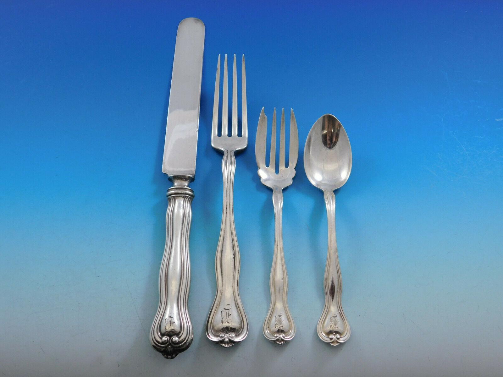 Service de couverts en argent sterling 55 pièces, monogrammé B, Mount Vernon par Watson Excellent état - En vente à Big Bend, WI