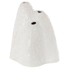 Große weiße Vase mit Bergkristall von Pulpo