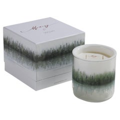 Mountain Cabin Candle , glass sculpture candle , vegan candle , soy wax candle