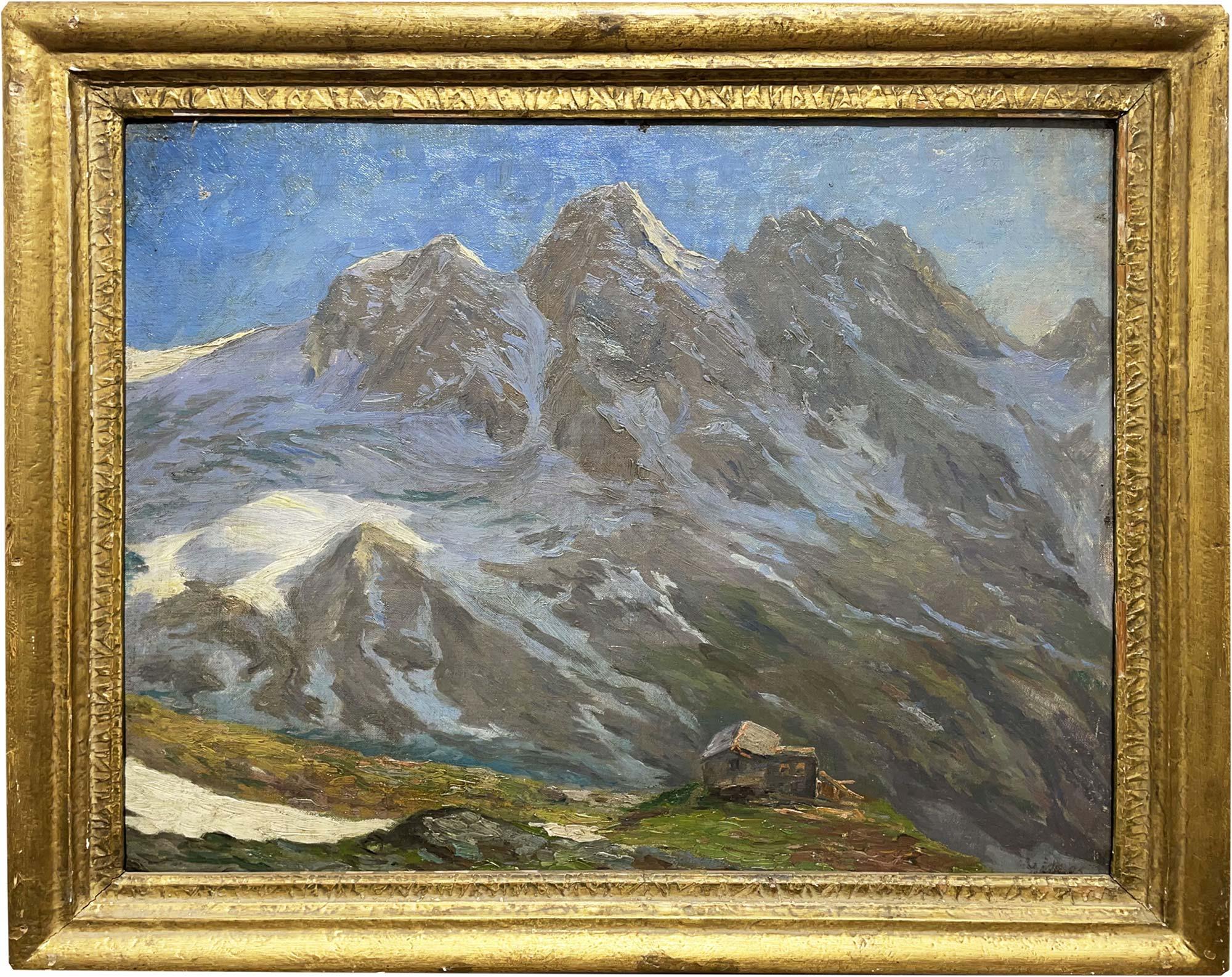 Peinture de cabane de montagne - Europe 1930 3
