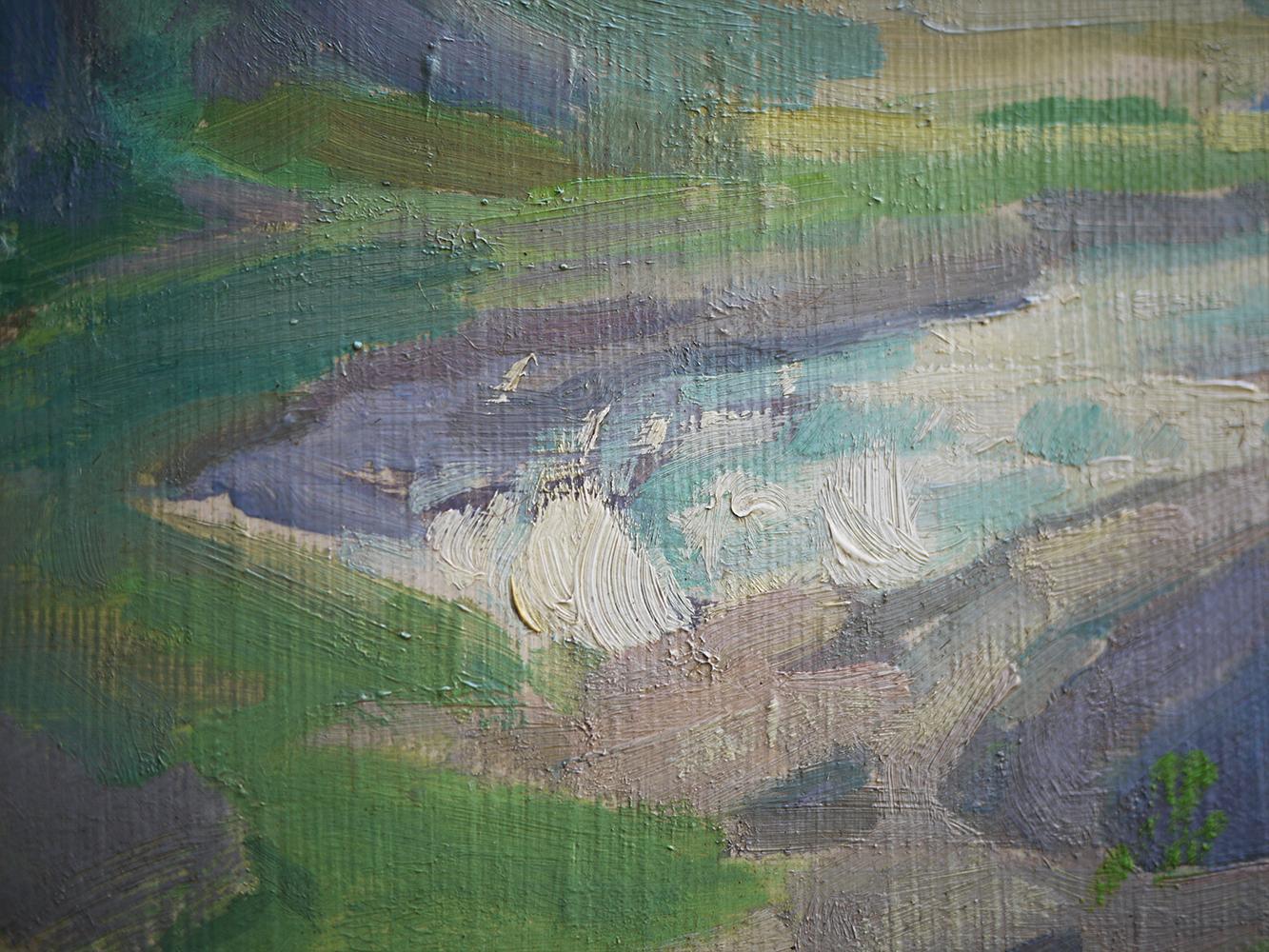 Mountain Creek Painting Oil on Canvas Alps Landscape, 1924 In Good Condition In Albignasego, IT