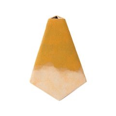 "Mountain" Geometric Vase in Matte Yellow and White by John Sheppard