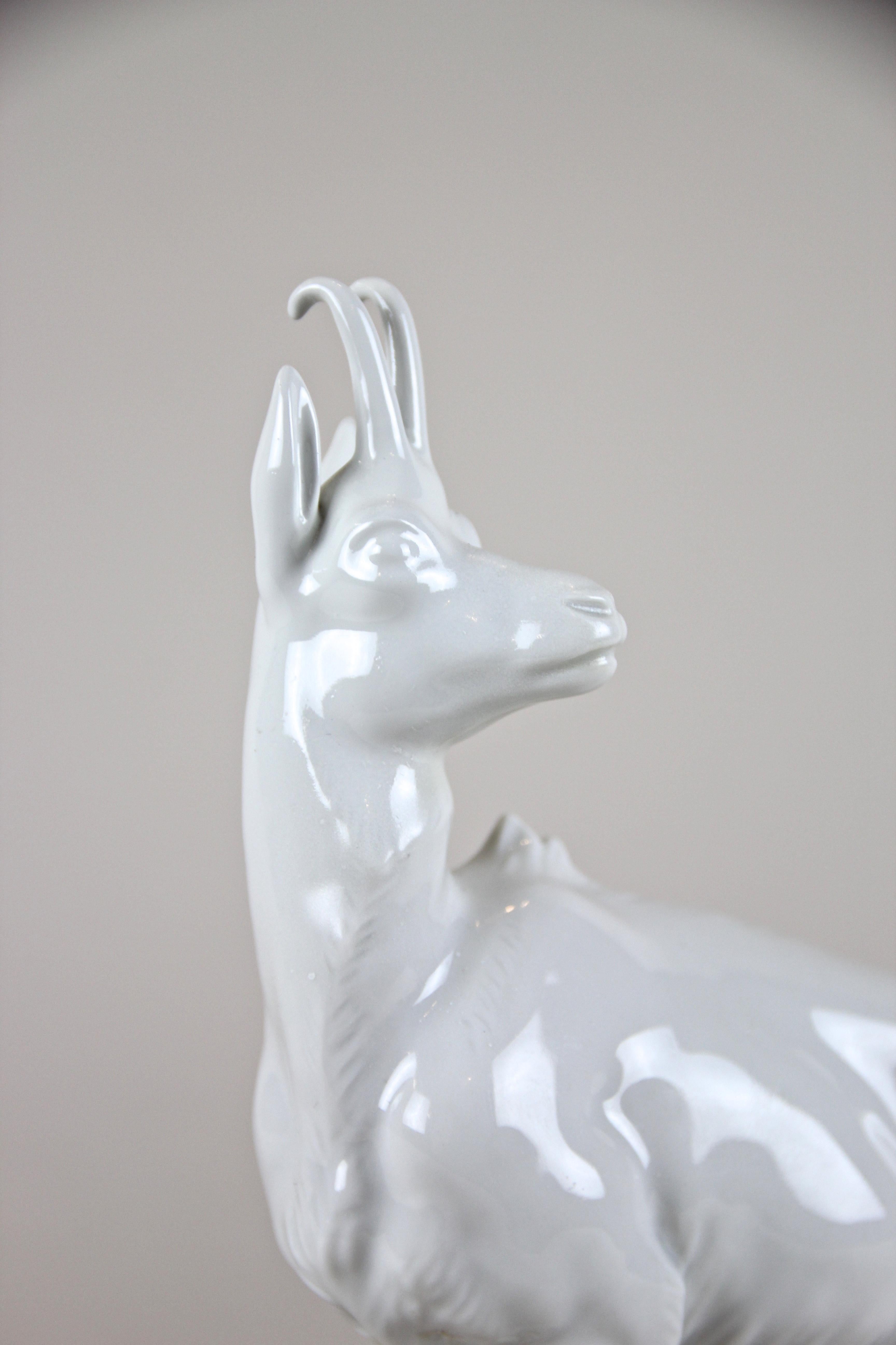 20th Century Mountain Goat by Augarten Porcelain Vienna, Austria, circa 1930