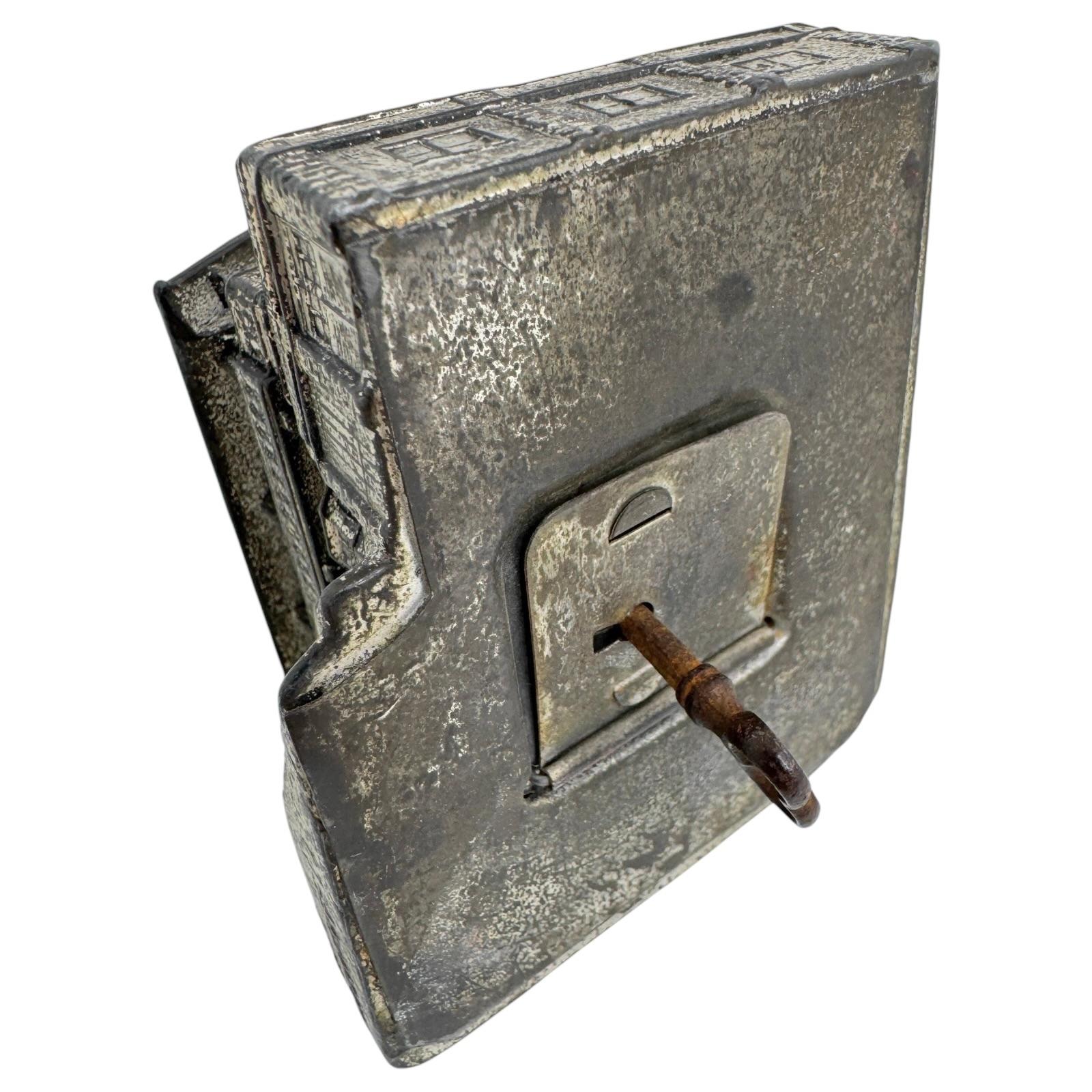 Mountain Hut Lodge Haus Wachenfeld Metal Money Box Piggy Bank, Vintage 1930s For Sale 4