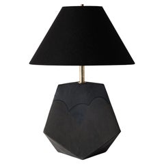 Mountain Lamp 2, Matte Black Geometric Ceramic Table Lamp