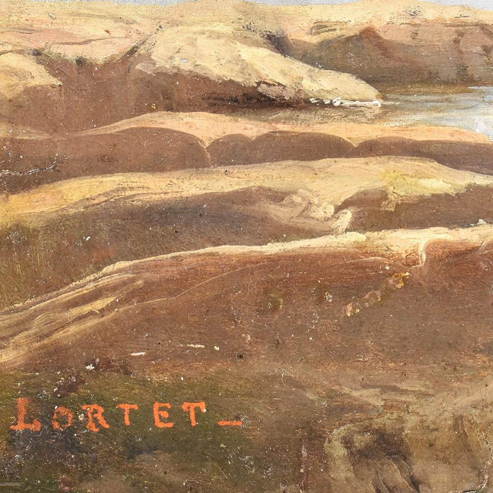 Mountain Landscape Painting, Antique Oil Landscape Painting, Oil on Paper, XIX For Sale 1