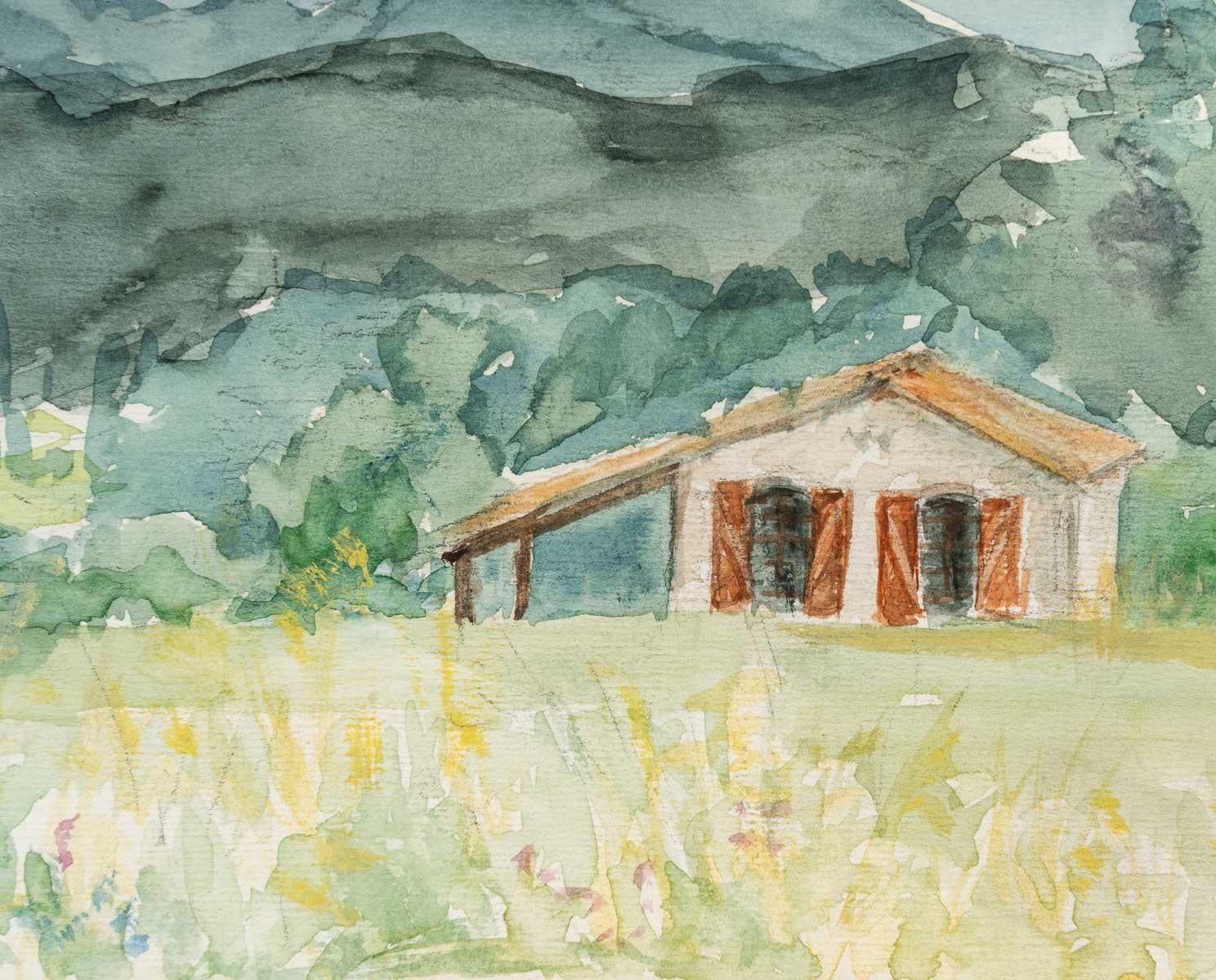 Mountain Landscape, Watercolour on Paper For Sale 2