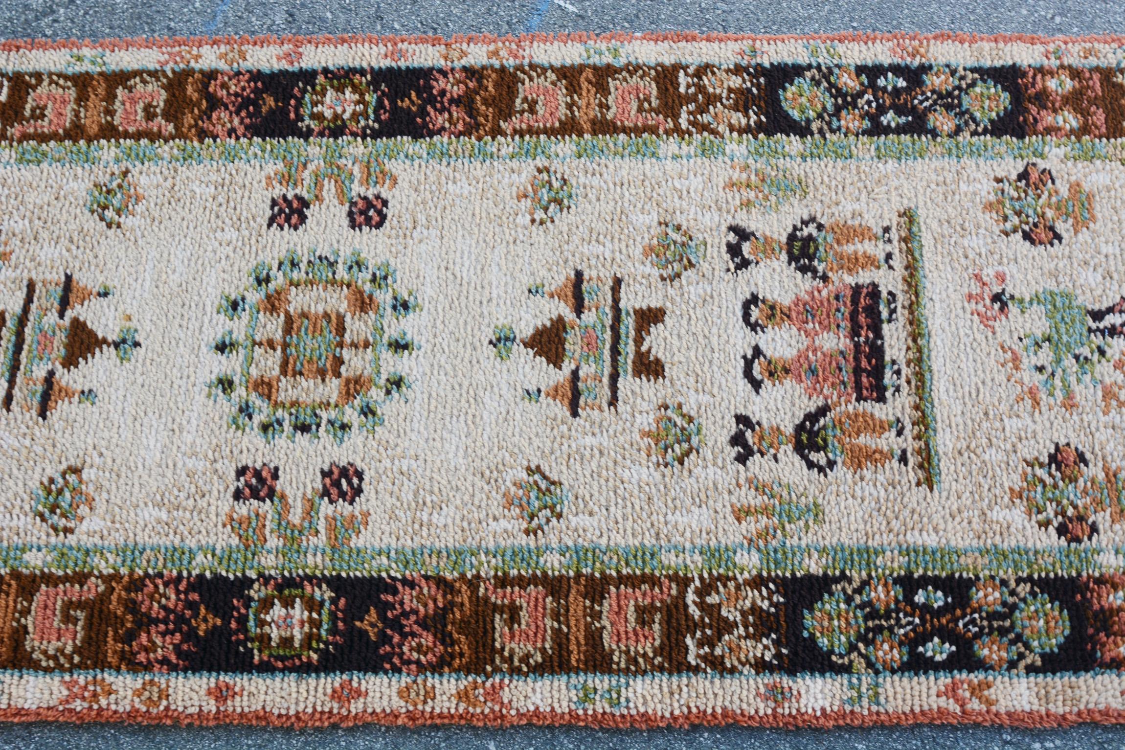 Mountain Life Rug Runner by Ege Axminster Denmark Country Series In Good Condition For Sale In San Mateo, CA