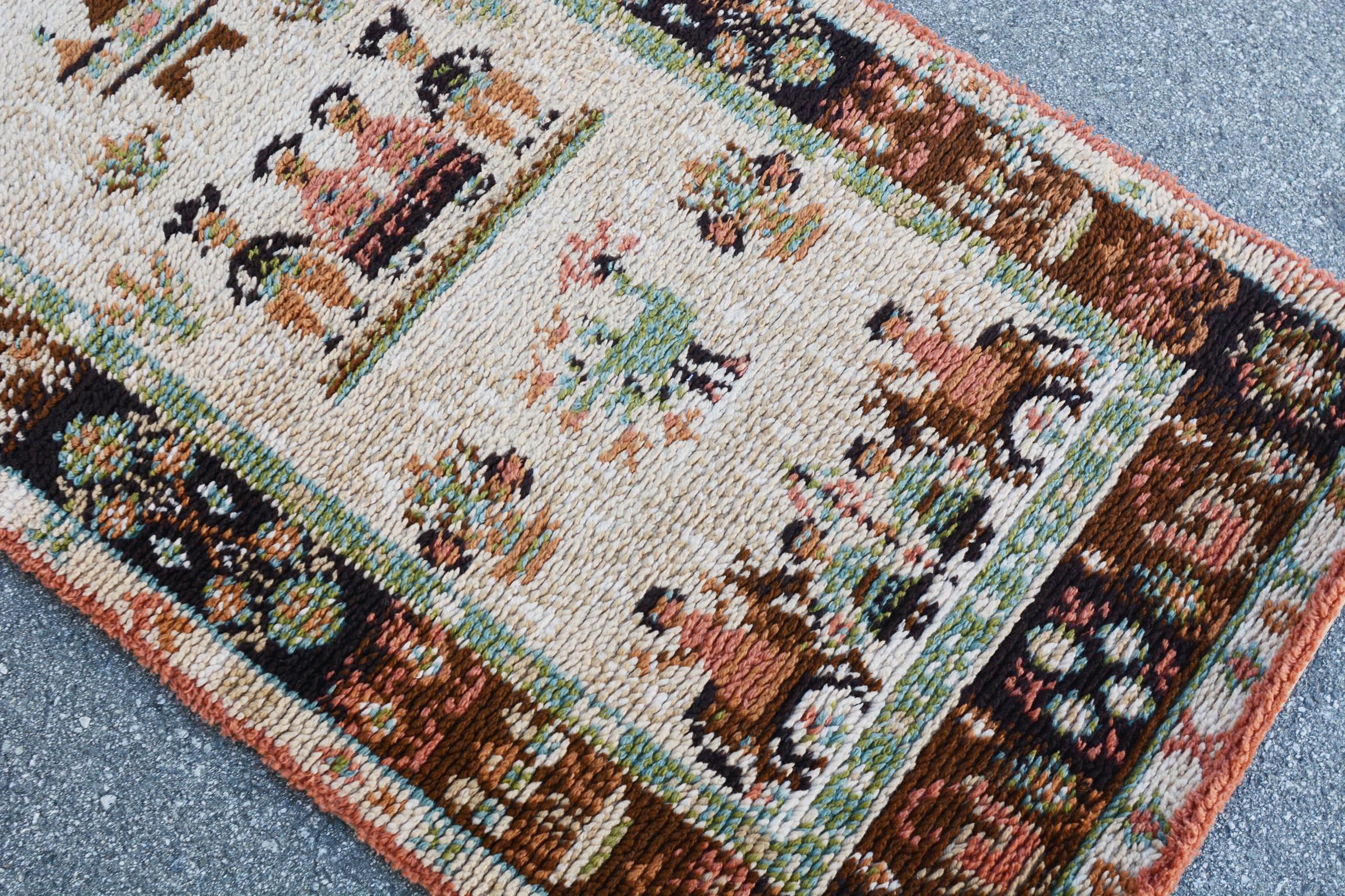 Late 20th Century Mountain Life Rug Runner by Ege Axminster Denmark Country Series For Sale