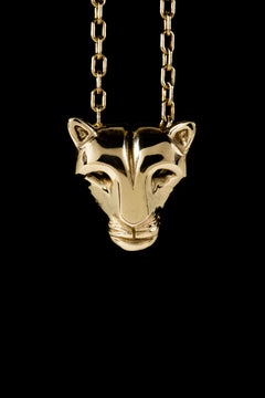 Mountain Lion (18K Yellow Gold Pendant) by Ken Fury
