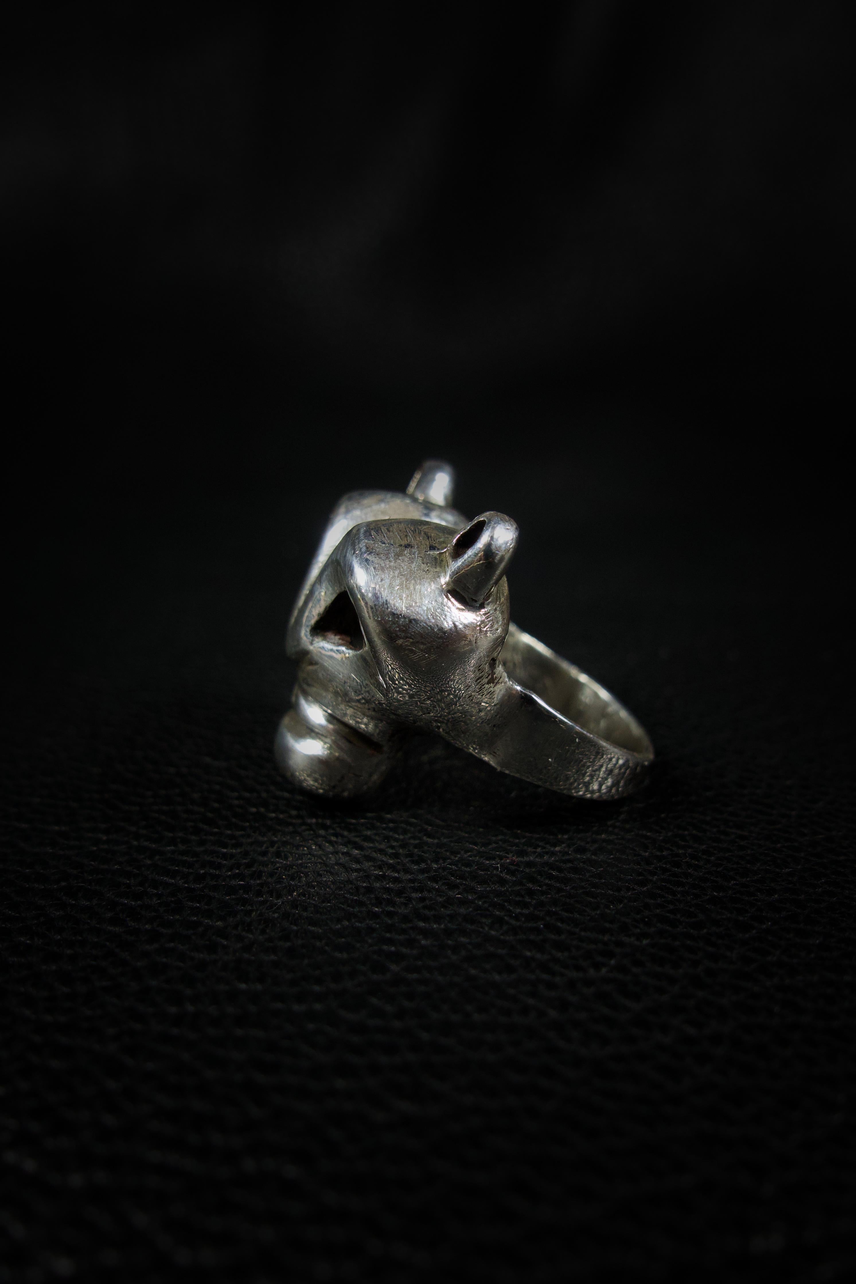 For Sale:  Mountain Lion Sterling Silver Ring by Ken Fury 3