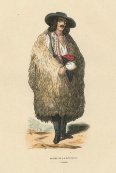 Uomo di montagna della Valacchia, litografia colorata a mano, 1845 ca.