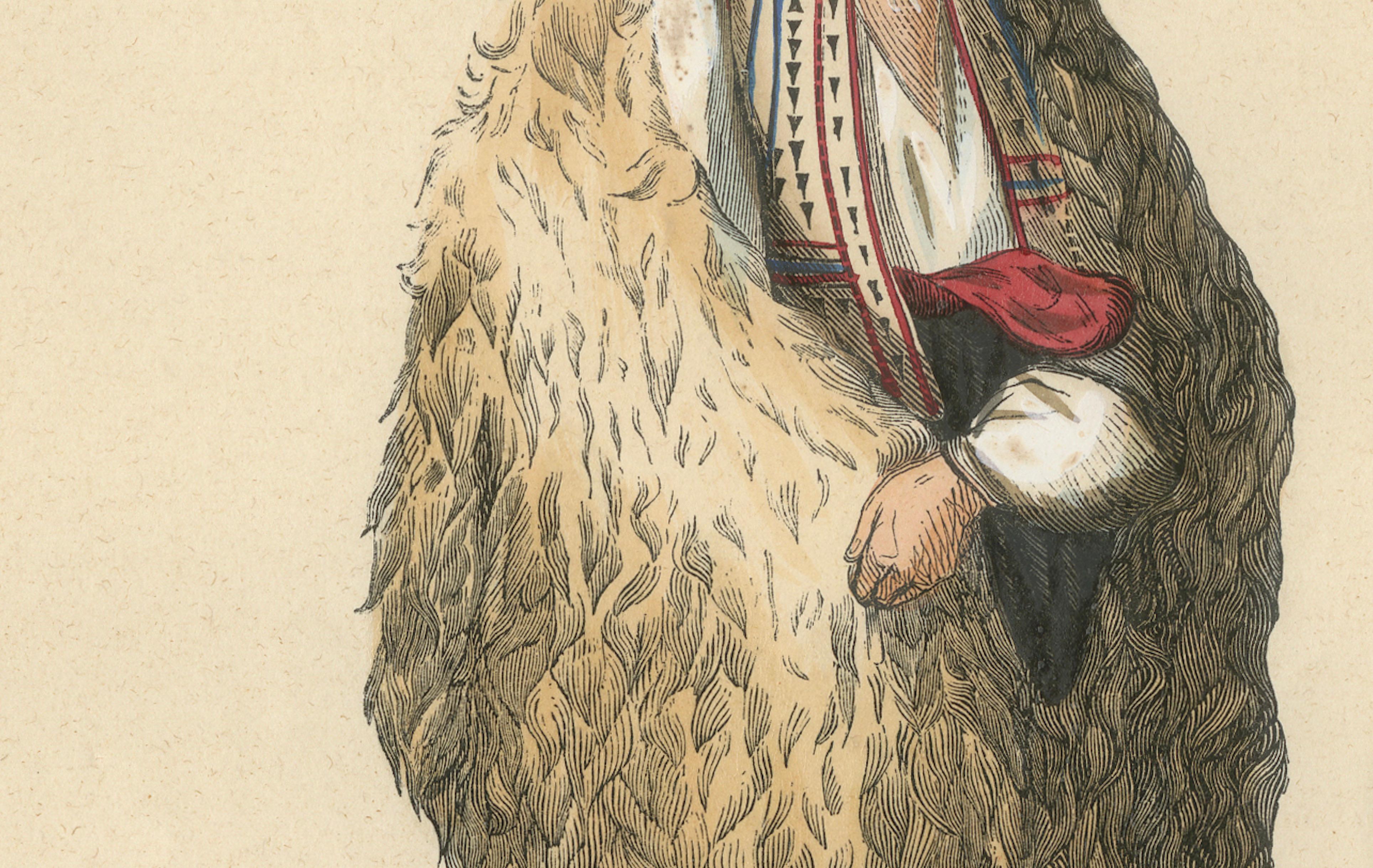 Mountain Man from Wallachia, Hand-Coloured Lithograph, c.1845