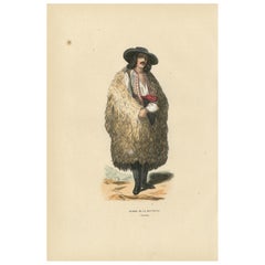 Mountain Man from Wallachia, Hand-Coloured Lithograph, c.1845