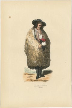 Mountain Man from Wallachia, Hand-Coloured Lithograph, c.1845