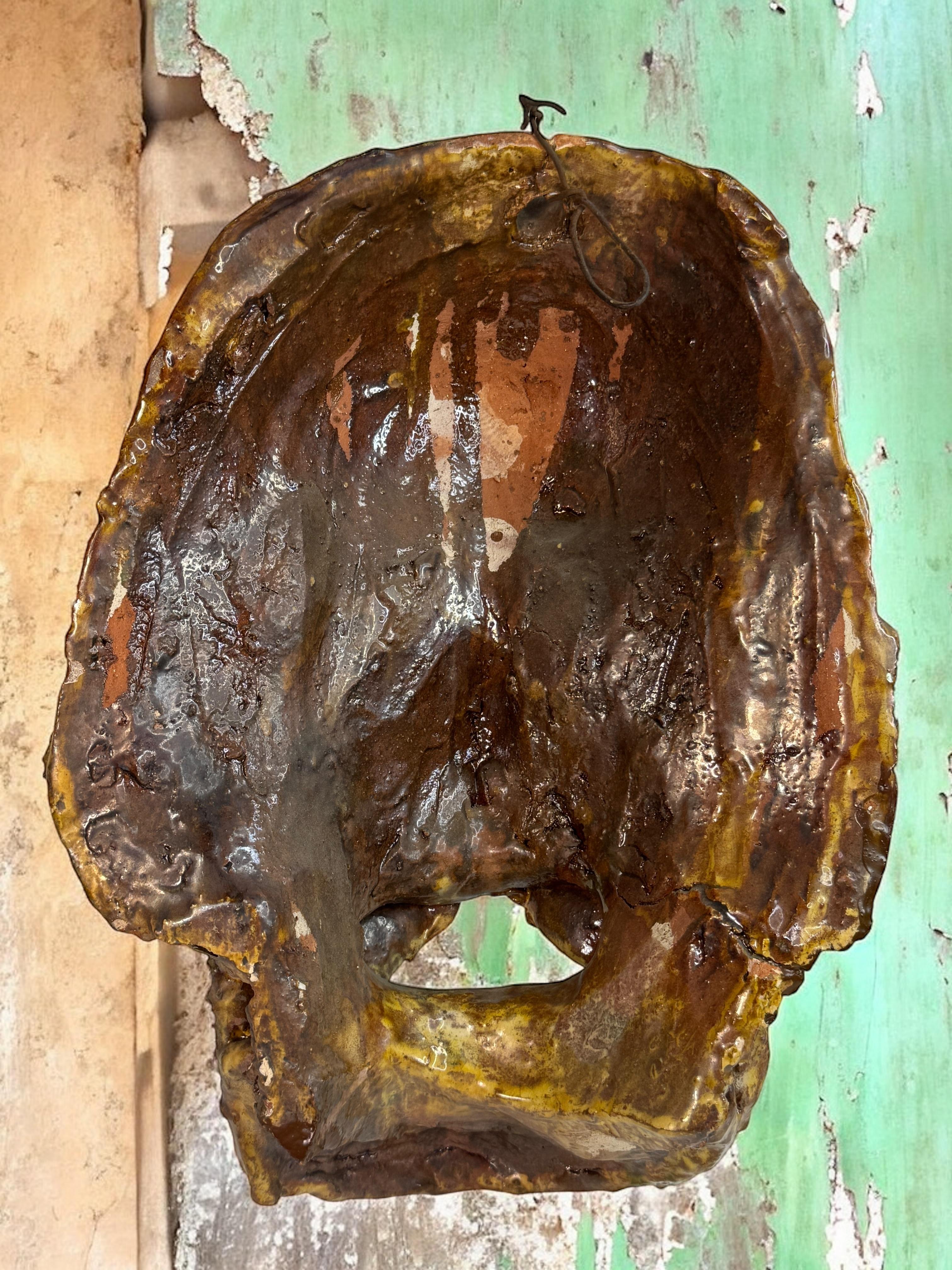 Mountain Man Head Wall Mask Antique Folk Art Terracotta Italy 1920s For Sale 11