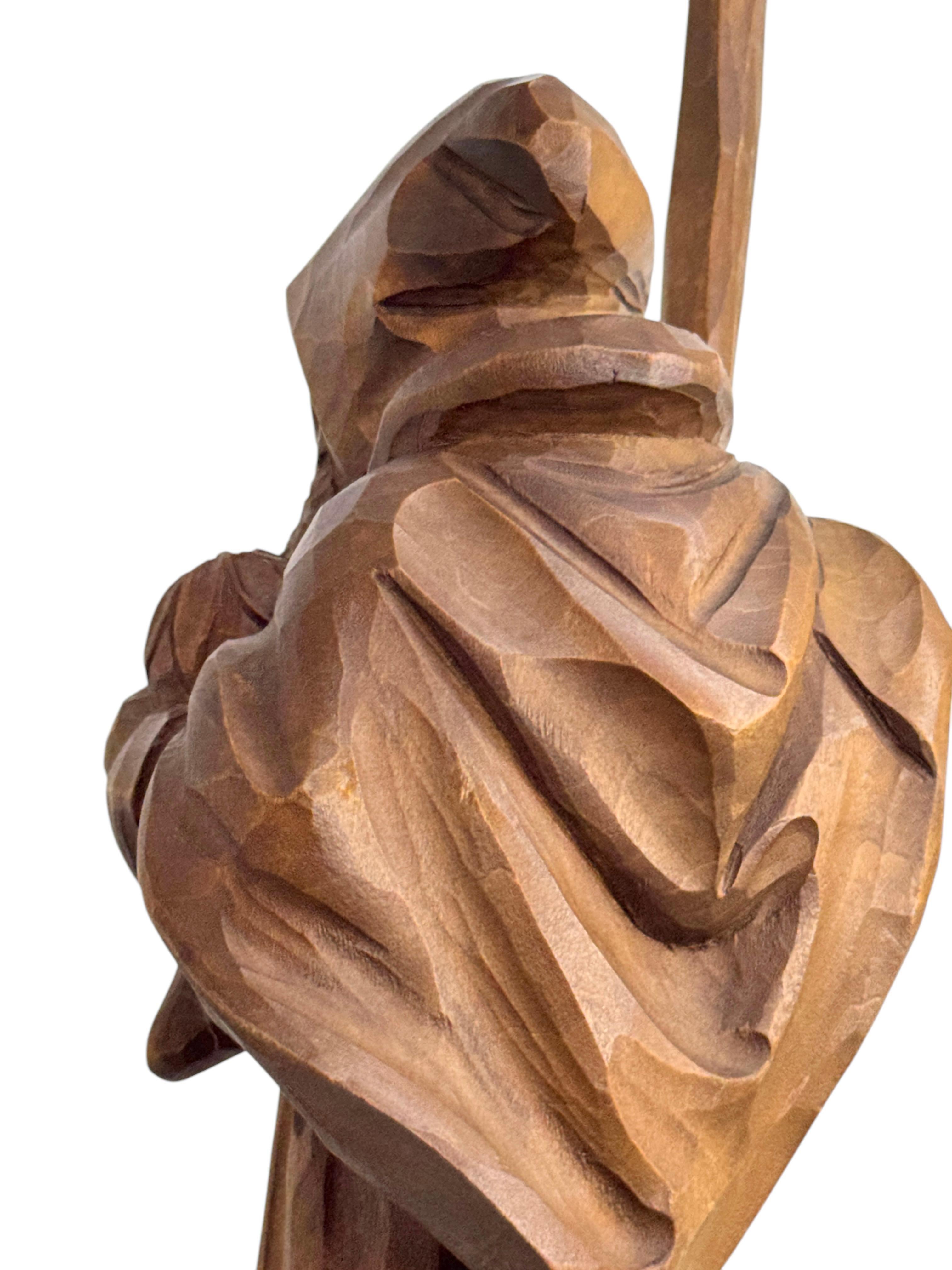 Statue des Bergmannes „The Mountain Ghost“ aus Holz, geschnitzt, Vintage, Deutsch, 1930er Jahre im Angebot 2