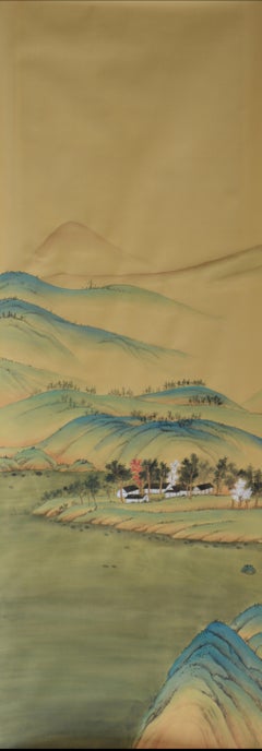 Mountain Mural Hand Painted Wallpaper on Silk Panel, Accept Custom Size