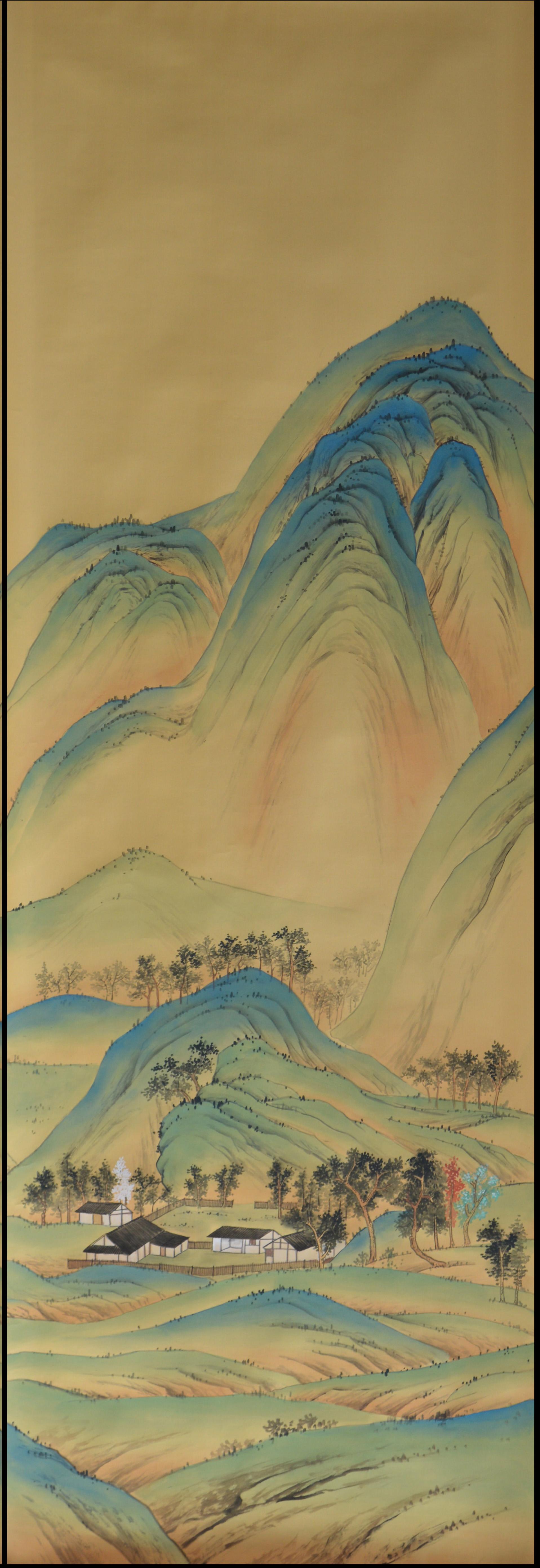 mountain wallpaper on silk
