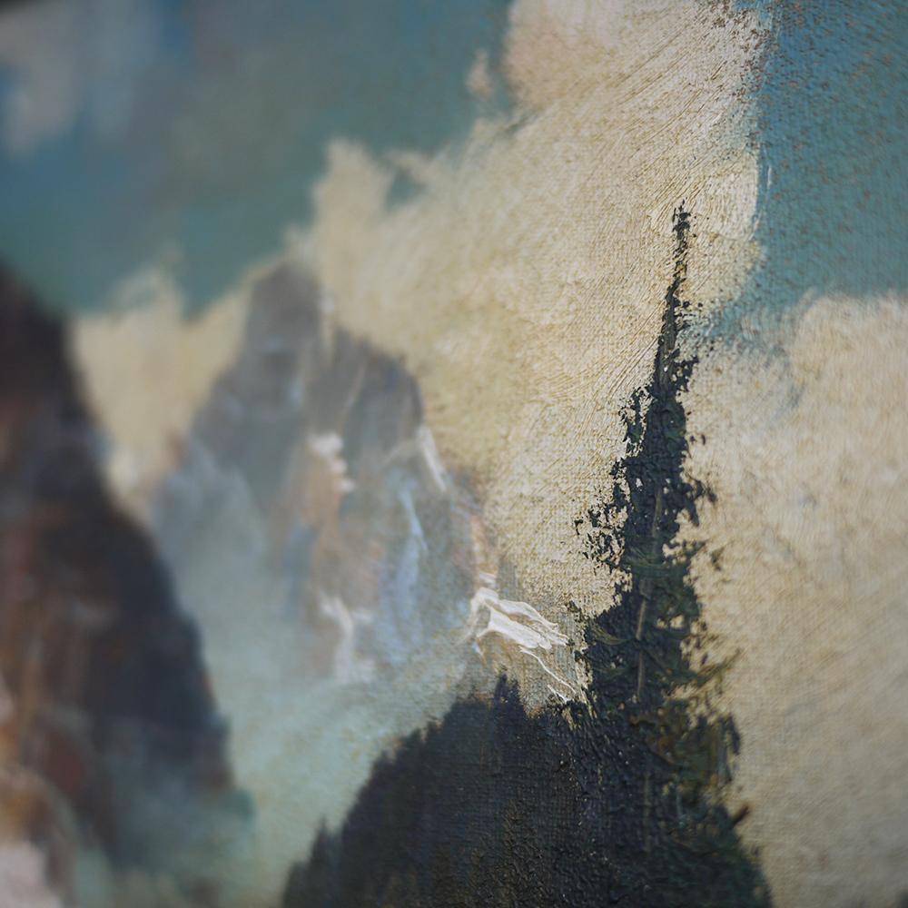 Mountain Painting, Dolomites, Oil on Canvas, E. Huther, 1930s 6