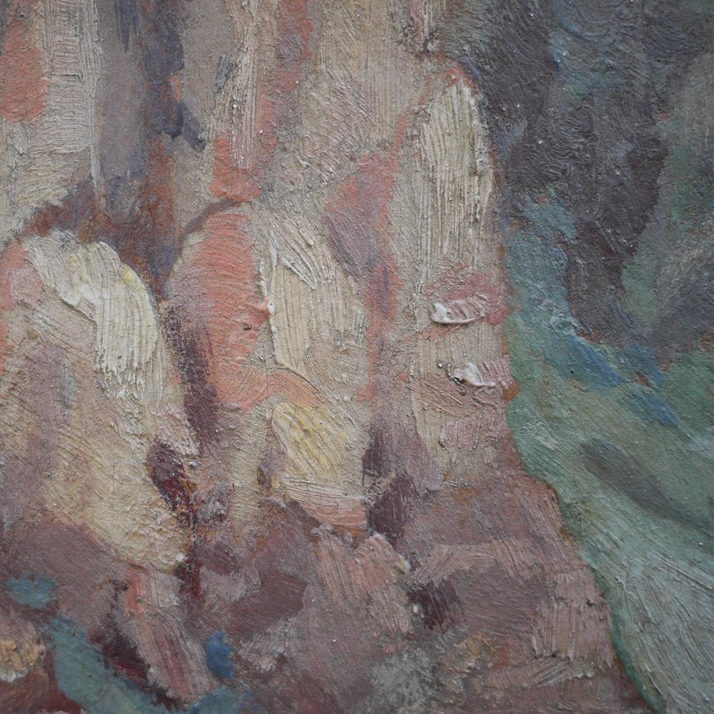 Mountain Painting, Dolomites, Oil on Cardboard, 1920 1