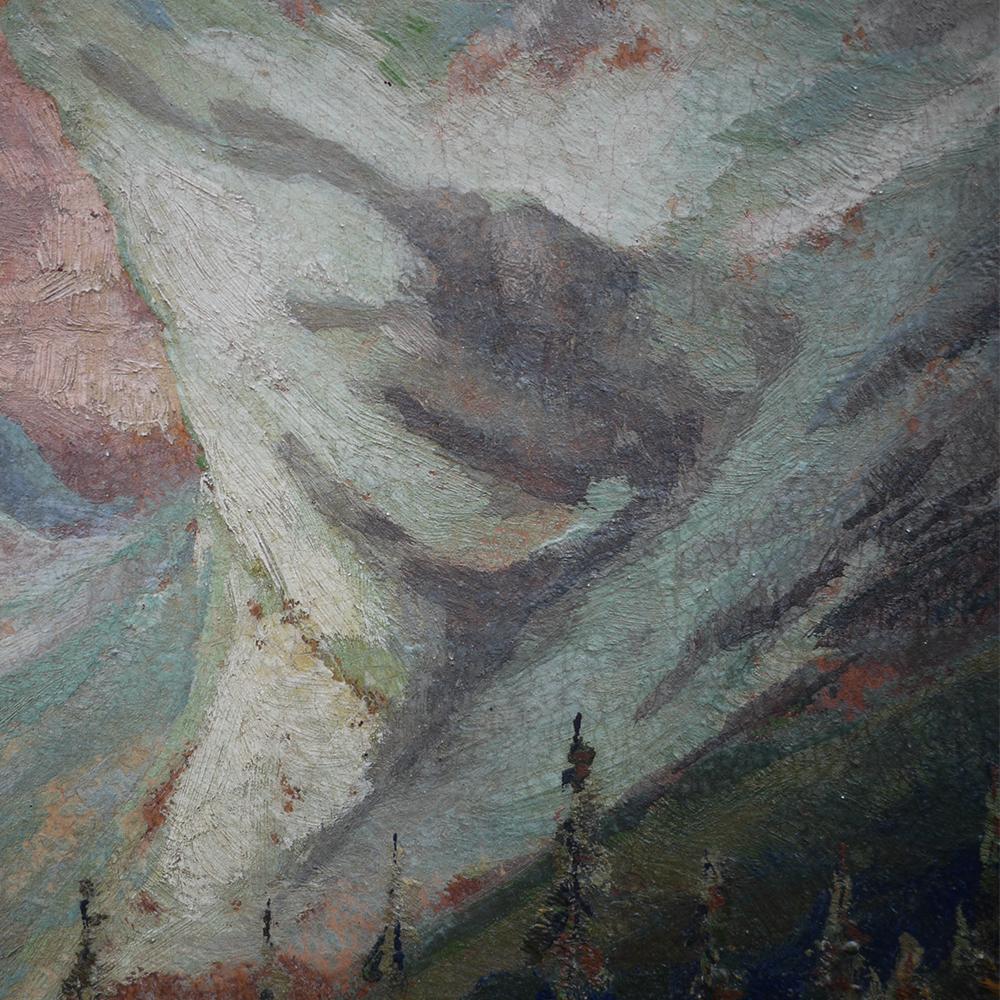 Mountain Painting, Dolomites, Oil on Cardboard, 1920 2