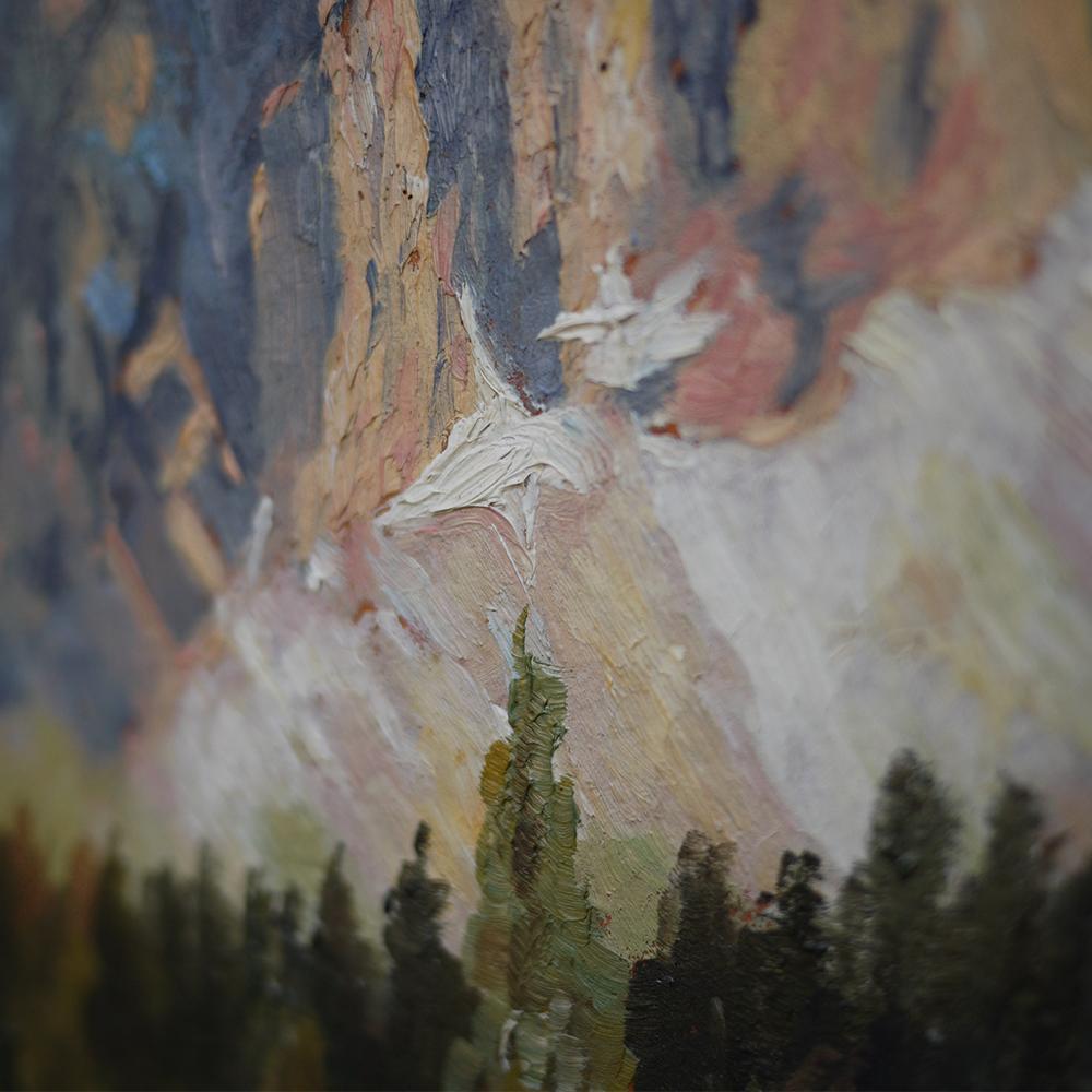 Mountain Painting, Dolomites, Oil on Cardboard, M. Heuberger C., 1940 4