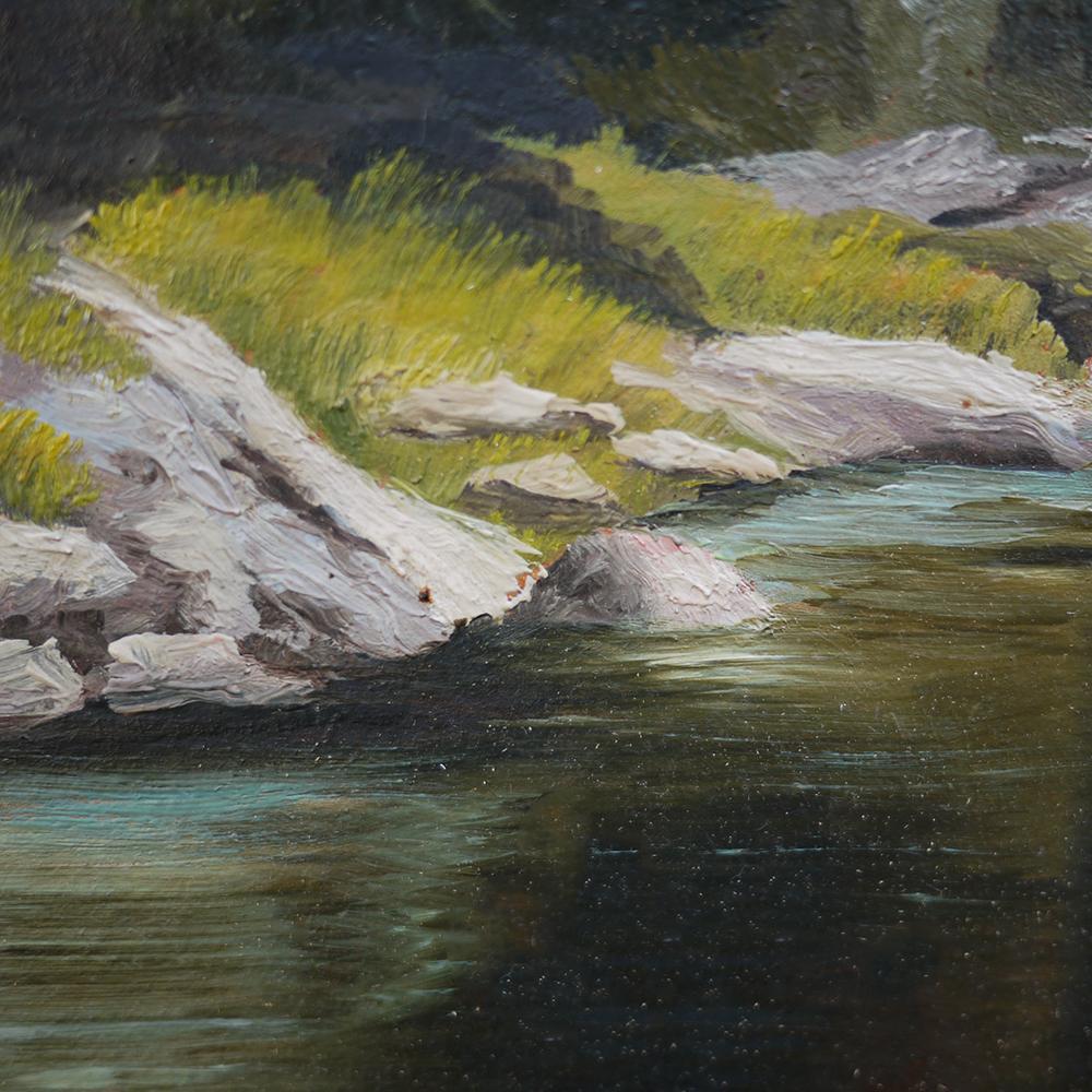 Mountain Painting, Dolomites, Oil on Cardboard, M. Heuberger C., 1940 8