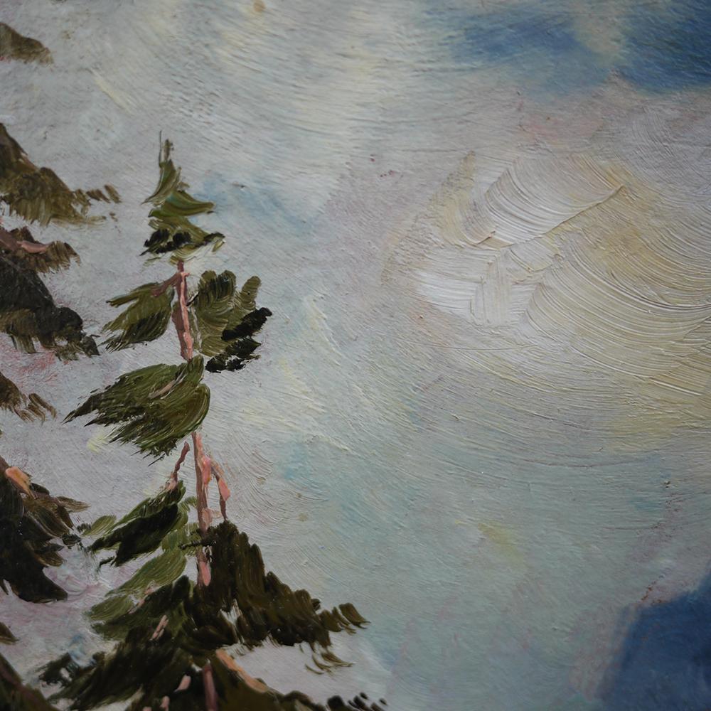 Mountain Painting, Dolomites, Oil on Cardboard, M. Heuberger C., 1940 9