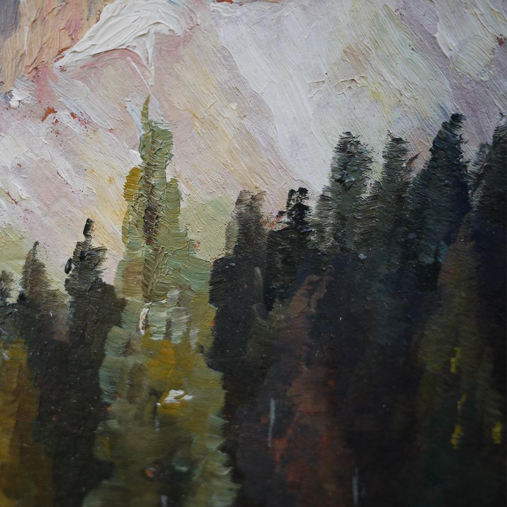 Mountain Painting, Dolomites, Oil on Cardboard, M. Heuberger C., 1940 2