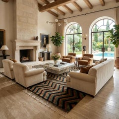 Mountain Peak Brown Chevron, Authentic Shag, All-Natural Wool Moroccan Rug