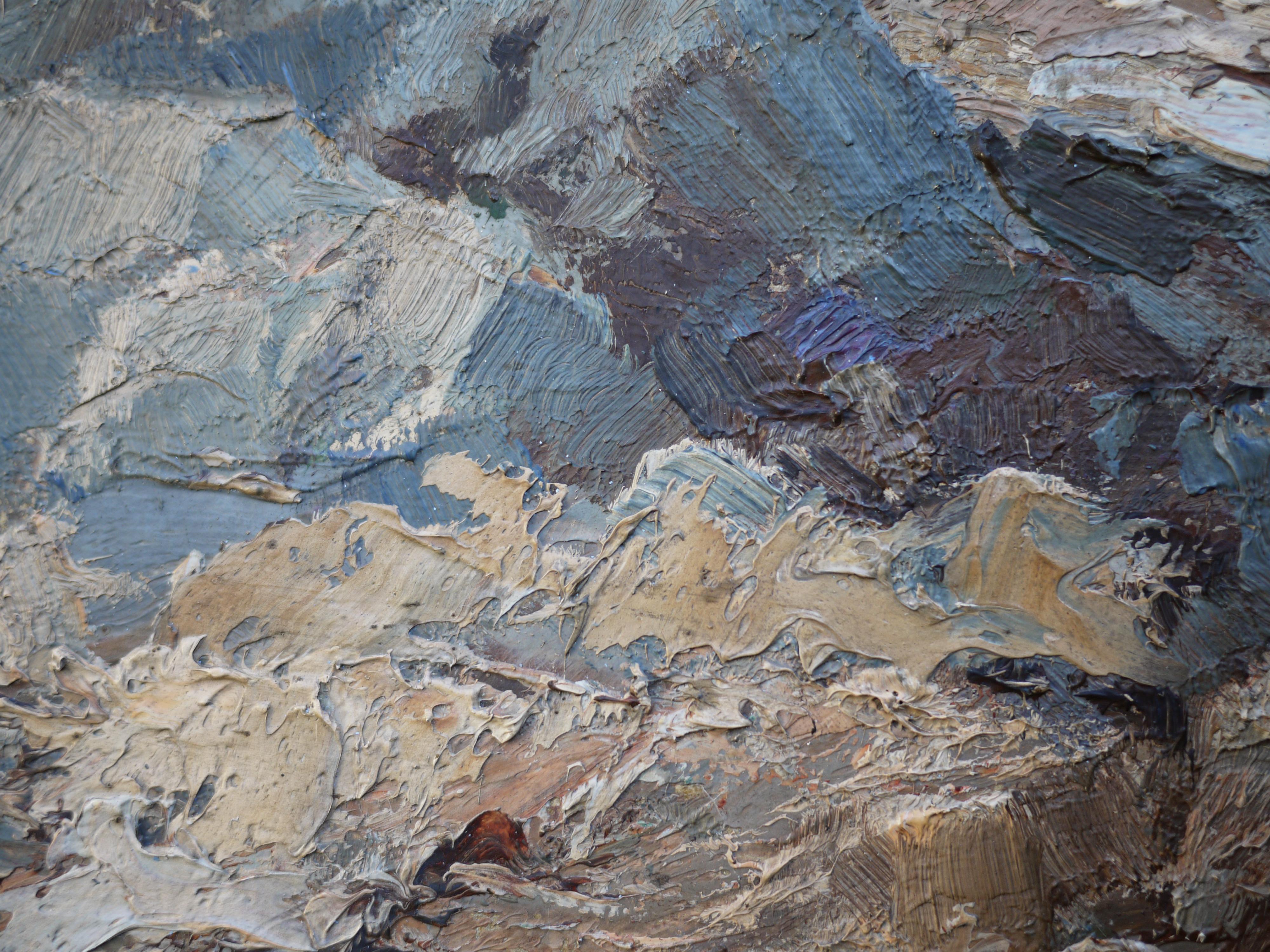 Mountain Painting, Dolomites, Oil on Board by Rudolf Hermanns, 1910 2