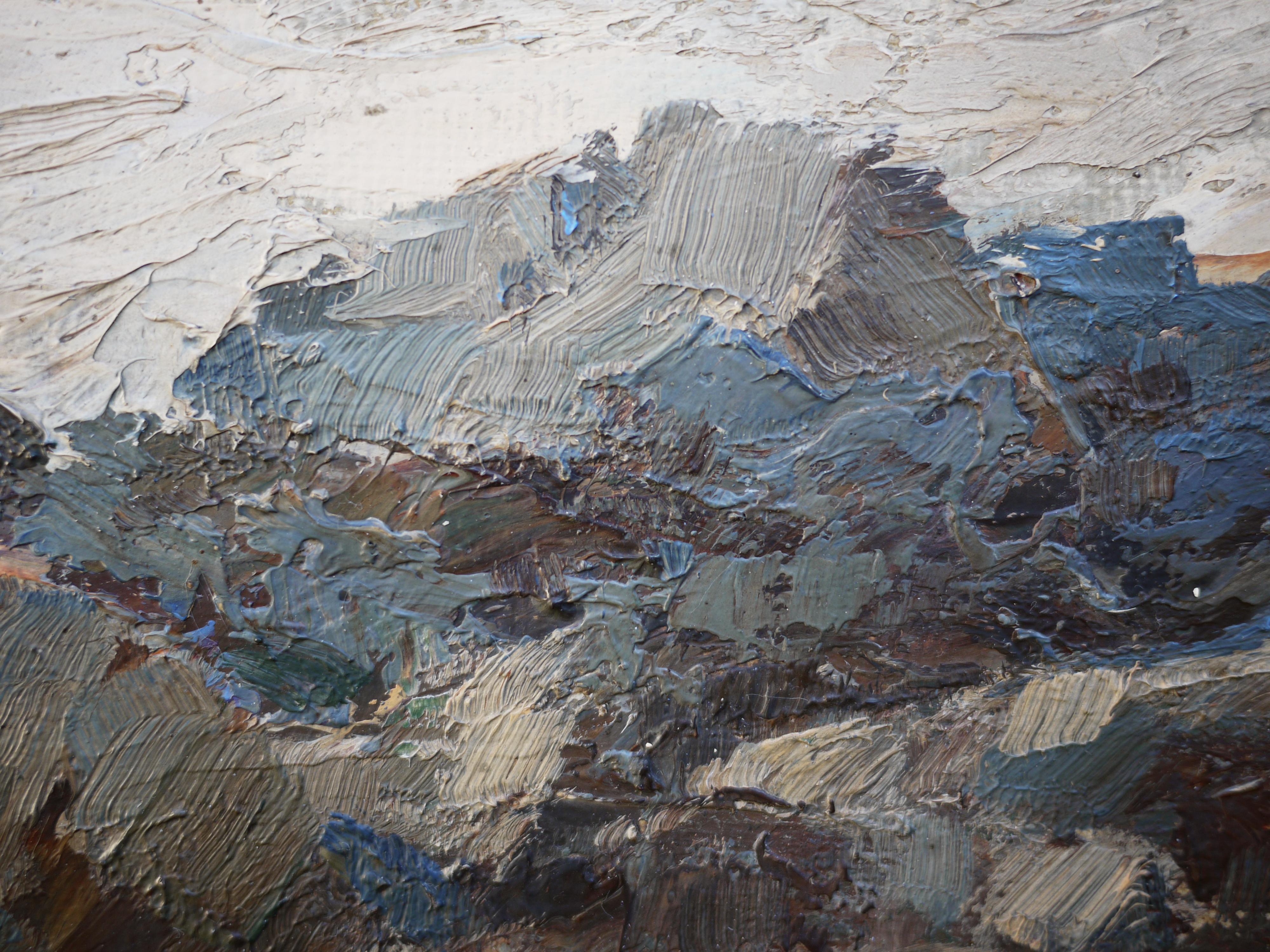 Mountain Painting, Dolomites, Oil on Board by Rudolf Hermanns, 1910 1