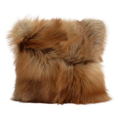 Mountain Red Fox Natural Fur Pillow Cushion by Muchi Decor