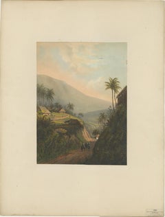 Mountain Road to the Salak Valley, Java – Colonial Landscape Lithograph, 1872