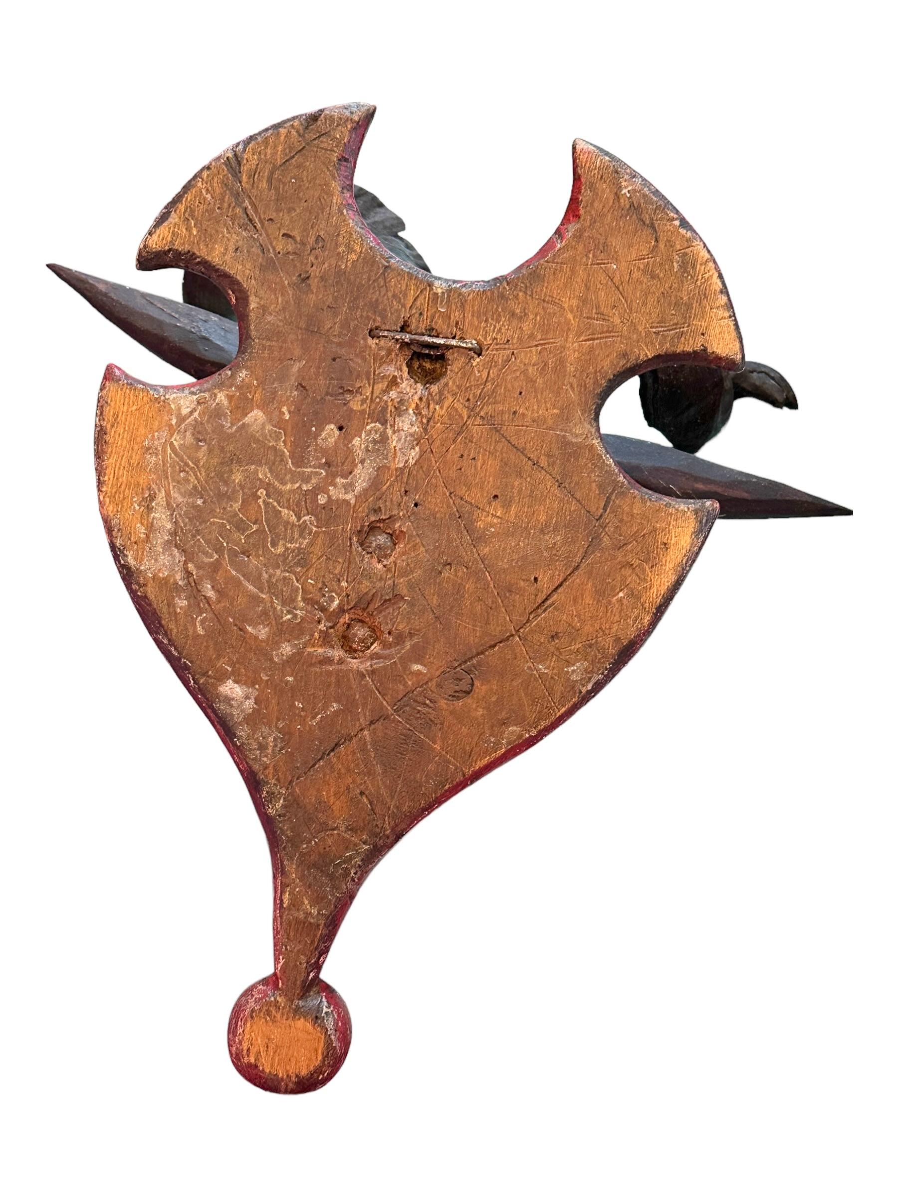 Oveja de montaña primitiva Black Forest Trofeo de madera tallado Folk Art Siglo XIX en venta 3