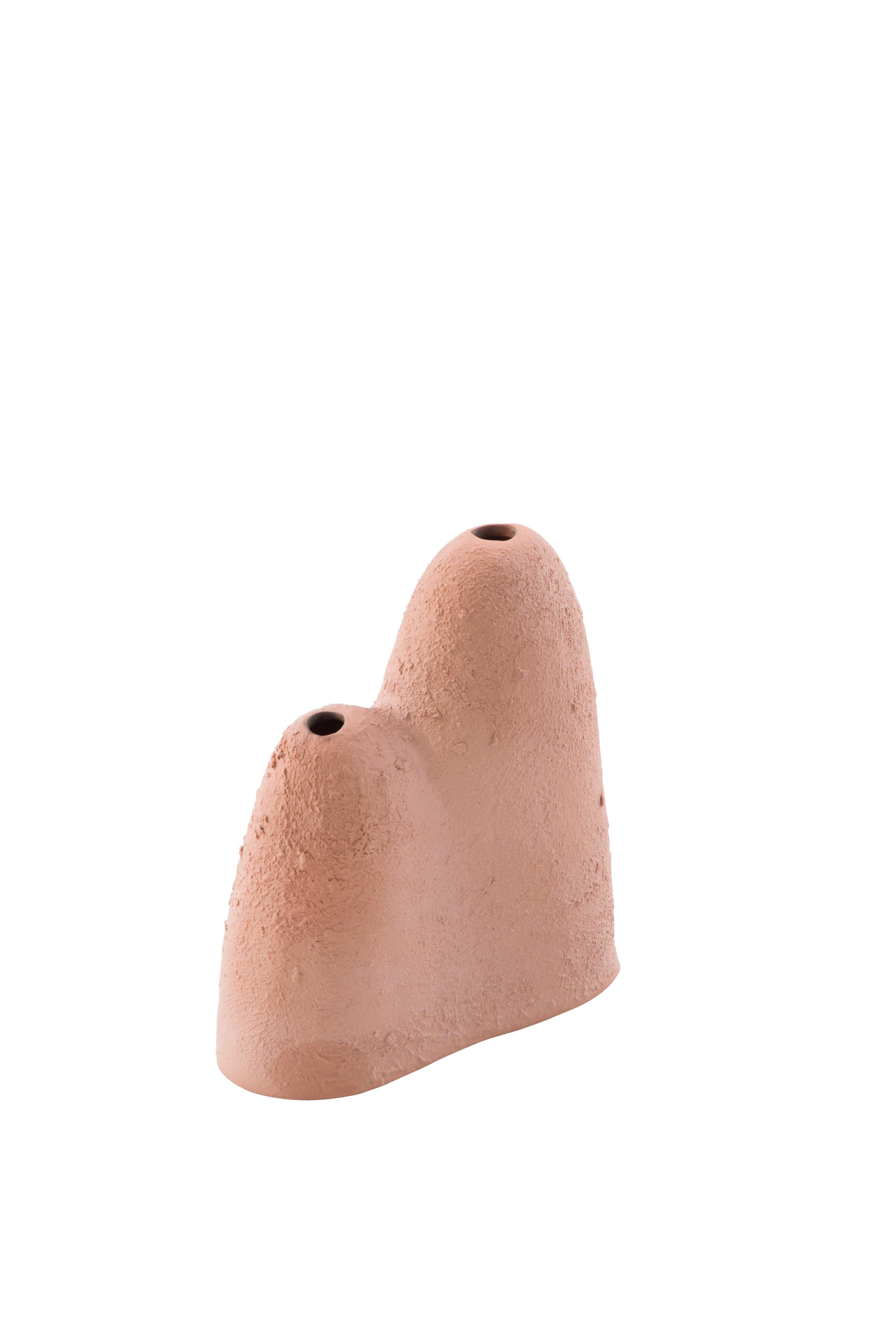 Post-Modern Mountain Small Terracotta Vase by Pulpo For Sale